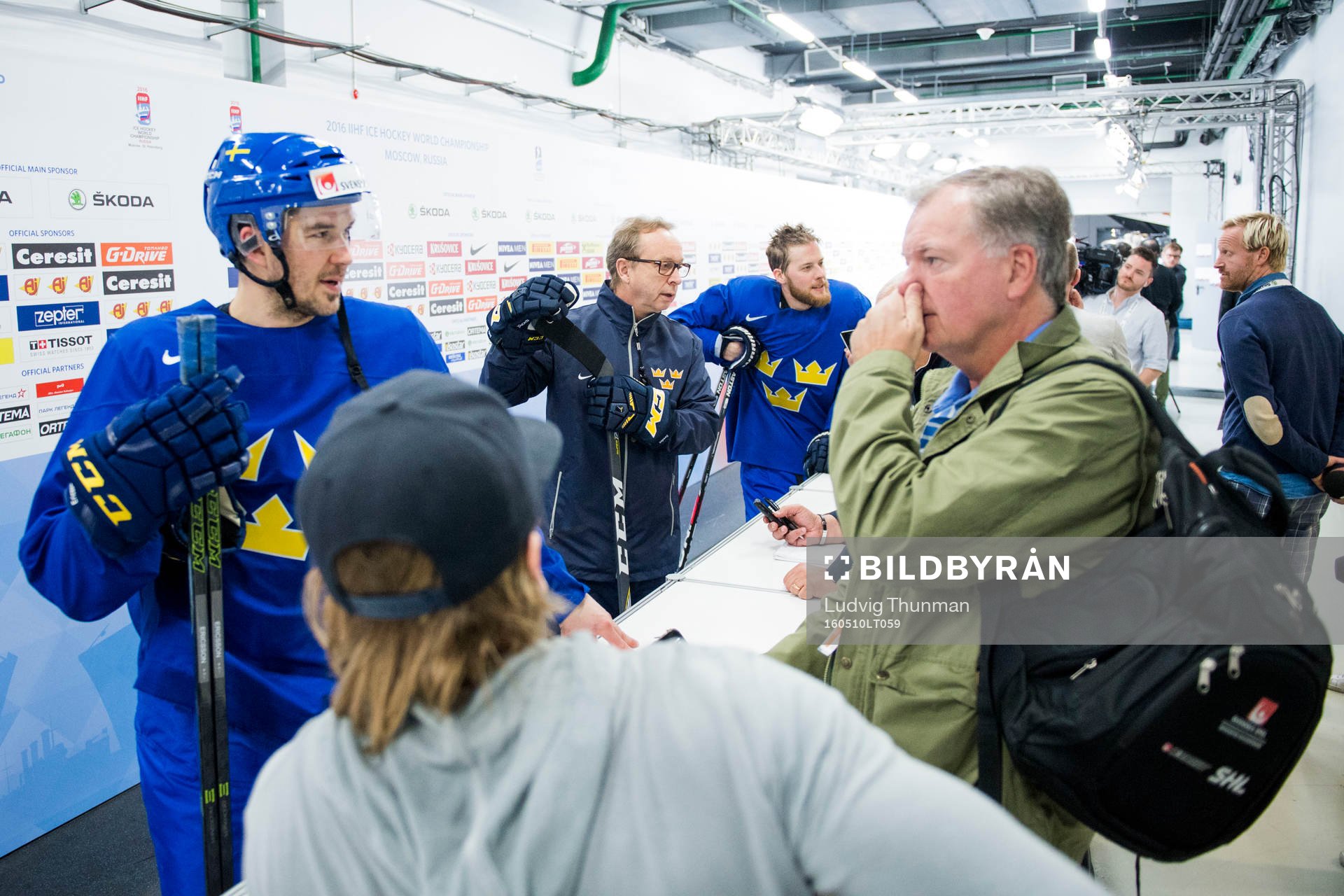 Jimmie Ericsson, förbundskapten Pär Mårts och Adam