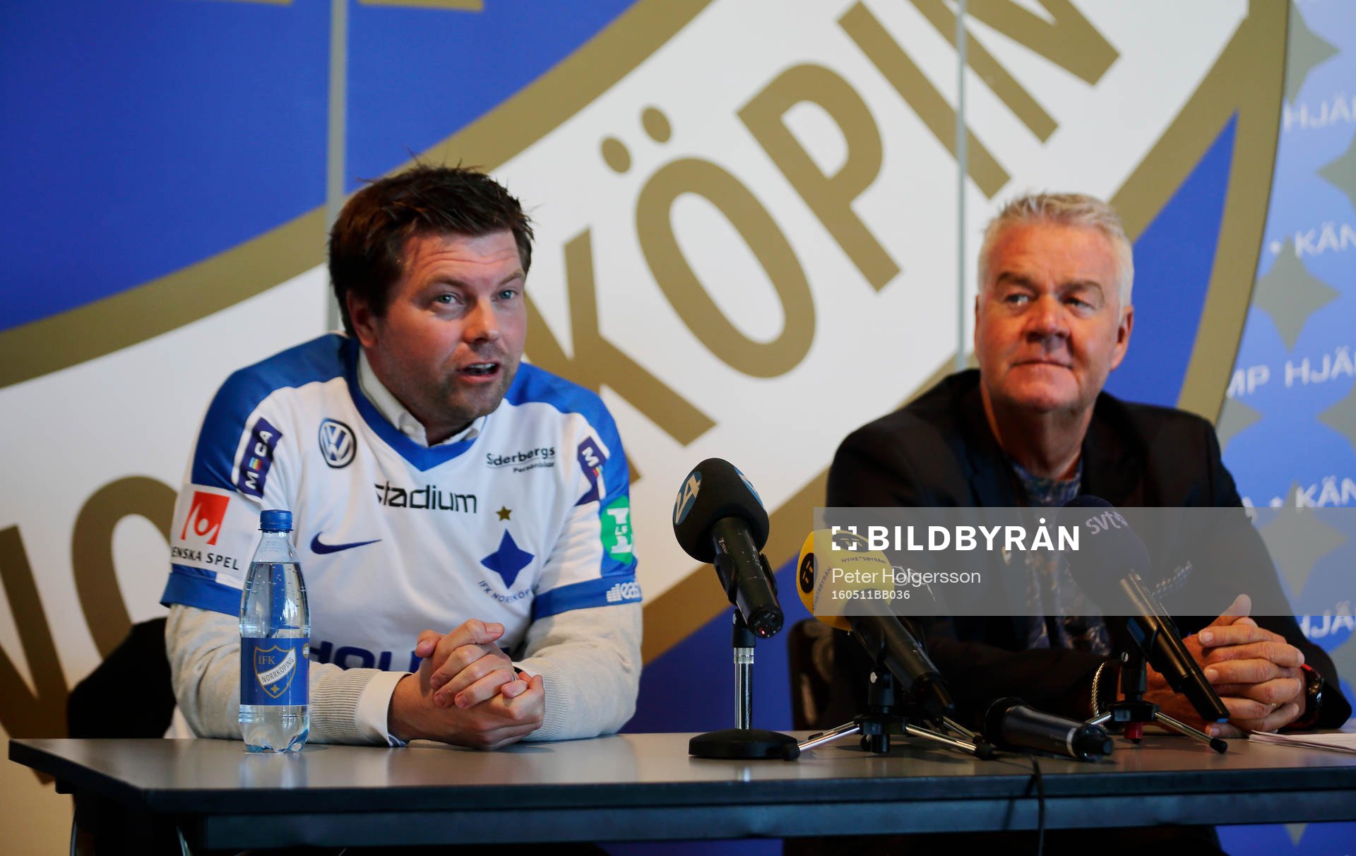 Ny tränare Jens Gustafsson i IFK Norrköping intill