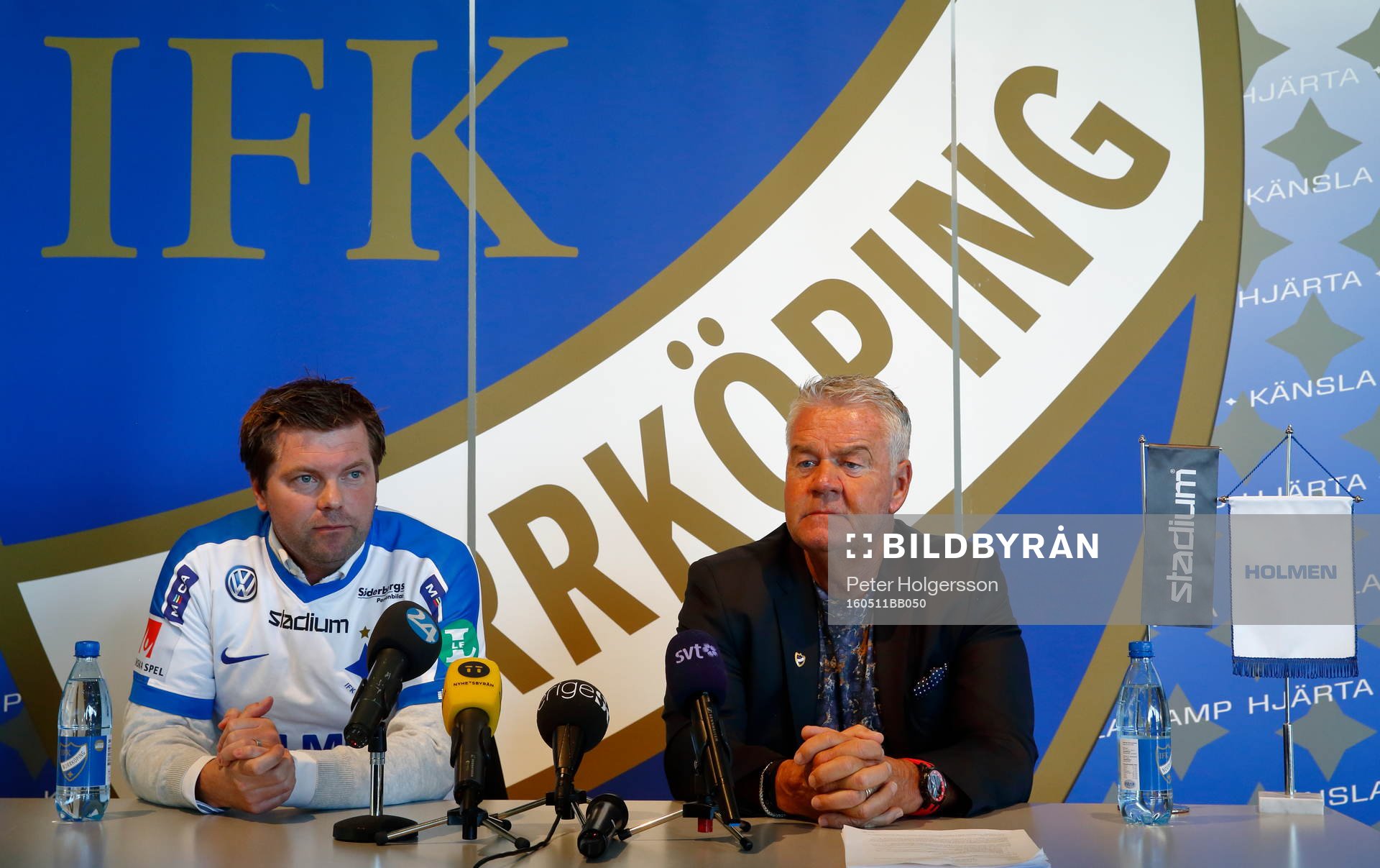 Ny tränare Jens Gustafsson och ordförande Peter Hunt i