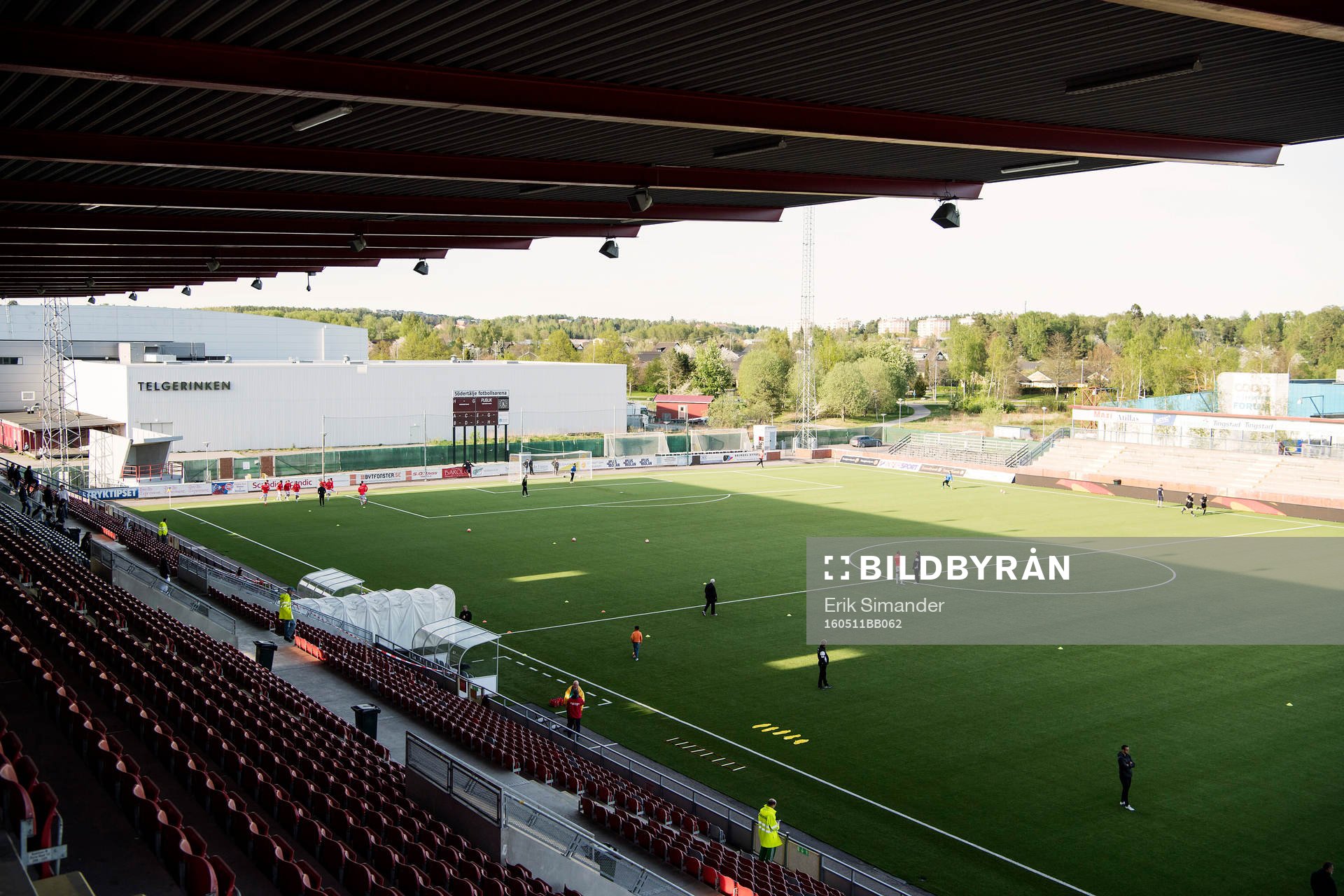 Vy över Södertälje Fotbollsarena