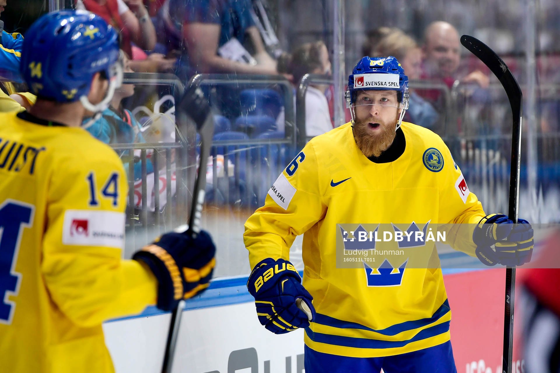 Sveriges Linus Klasen jublar