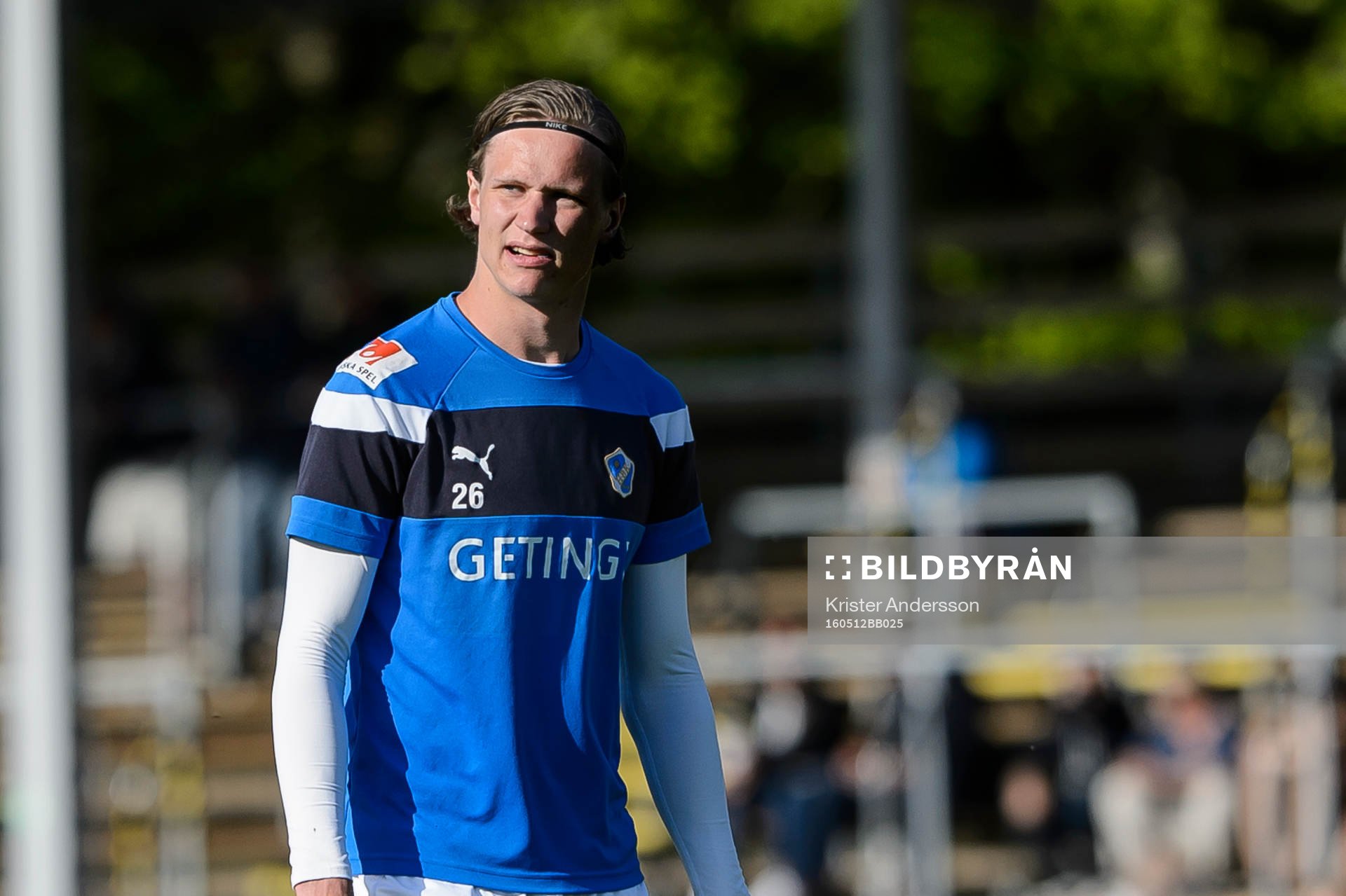 Halmstads Alexander Berntsson före fotbollsmatchen i