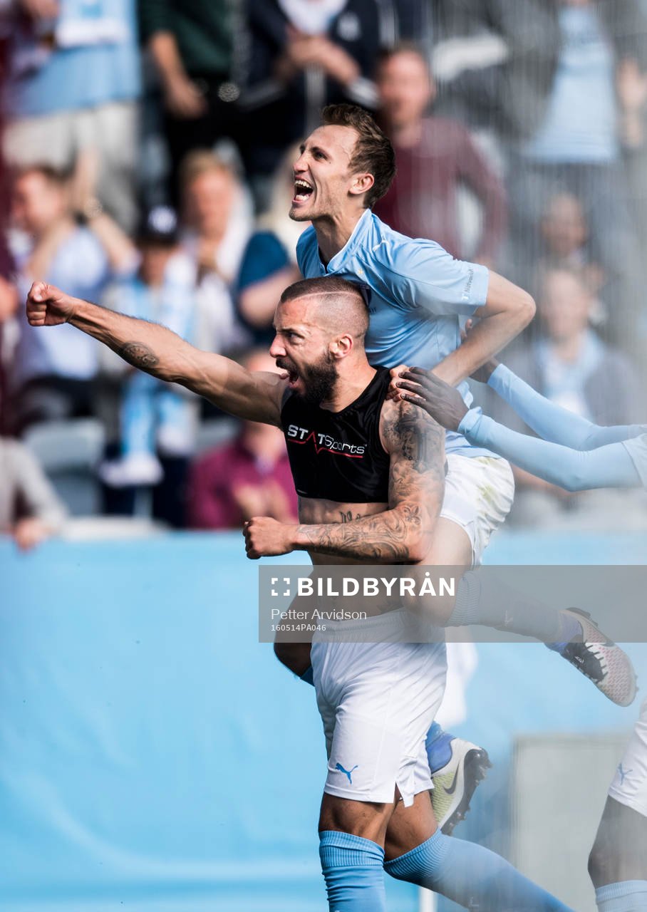 4 Malmö FFs Guillermo Molins jublar ihop med Magnus Wolff
