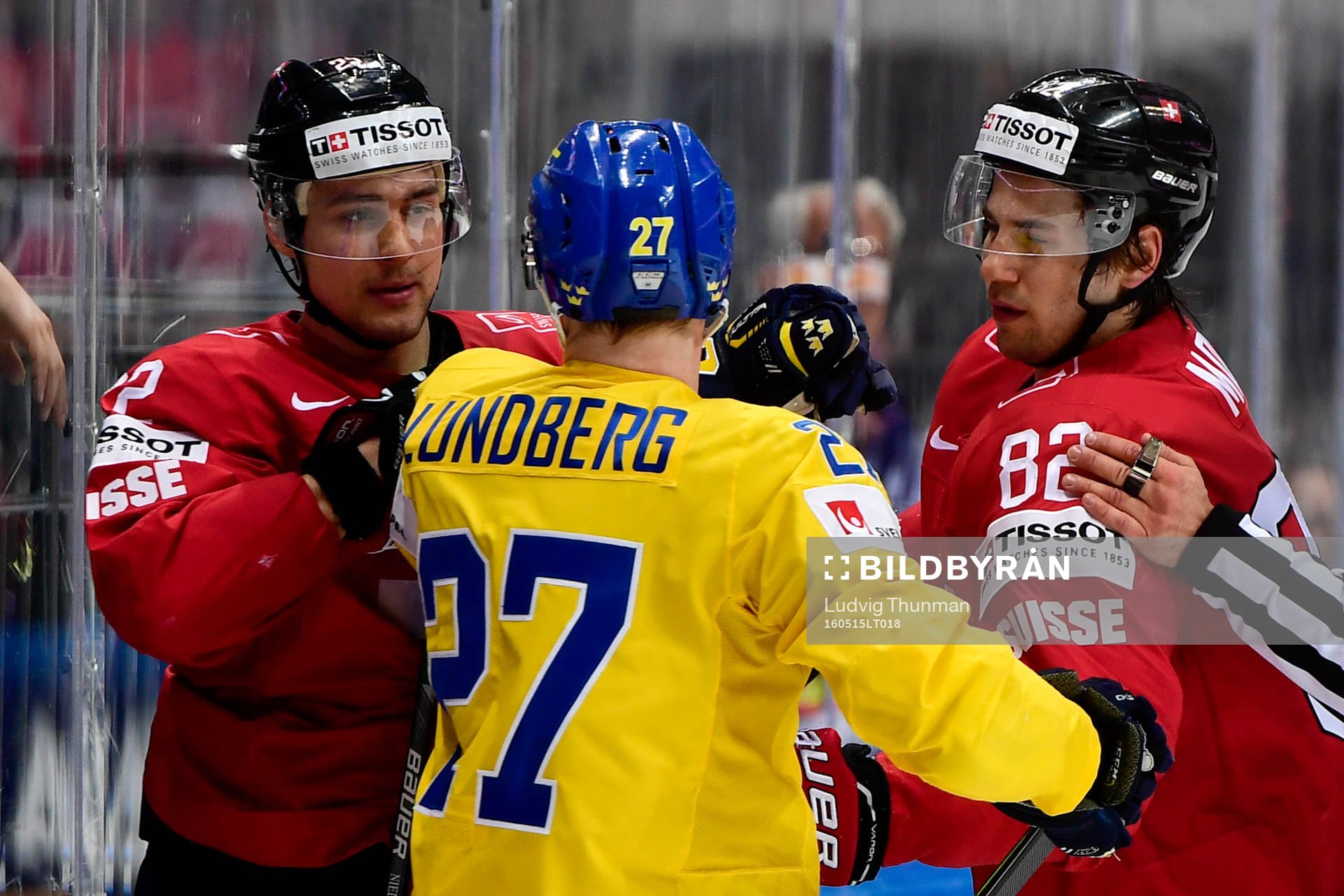 Schweiz Nino Niederreiter och Simon Moser och Sveriges