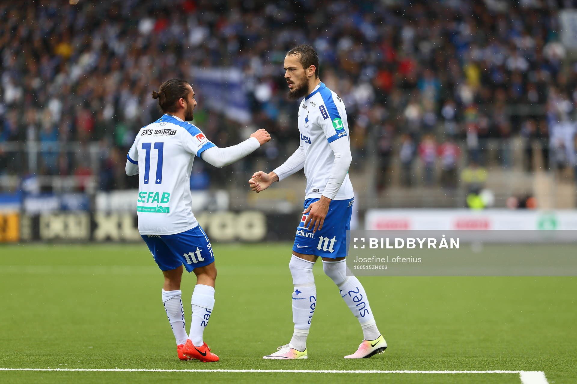 Norrköpings Emir Kujovic och Christopher Nilsson Telo