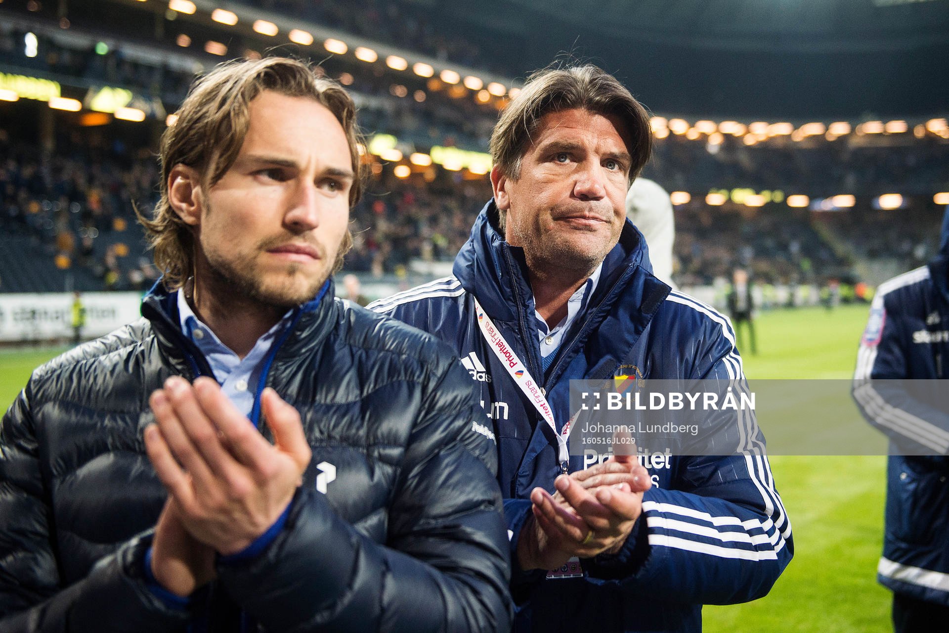 Djurgårdens Kevin Walker och sportchef Bo Andersson