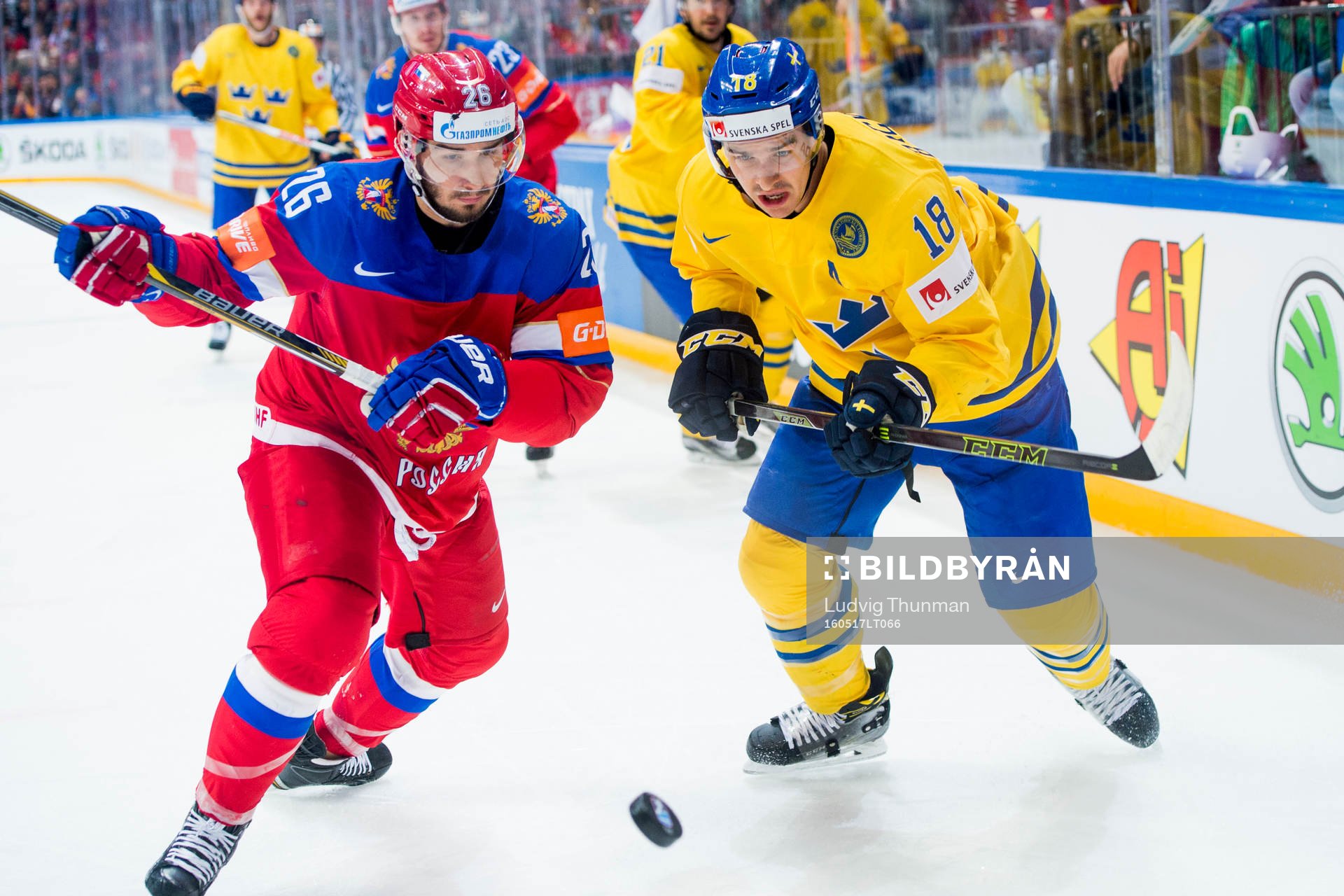 Rysslands Vyacheslav Voinov och Sveriges Mikael Backlund