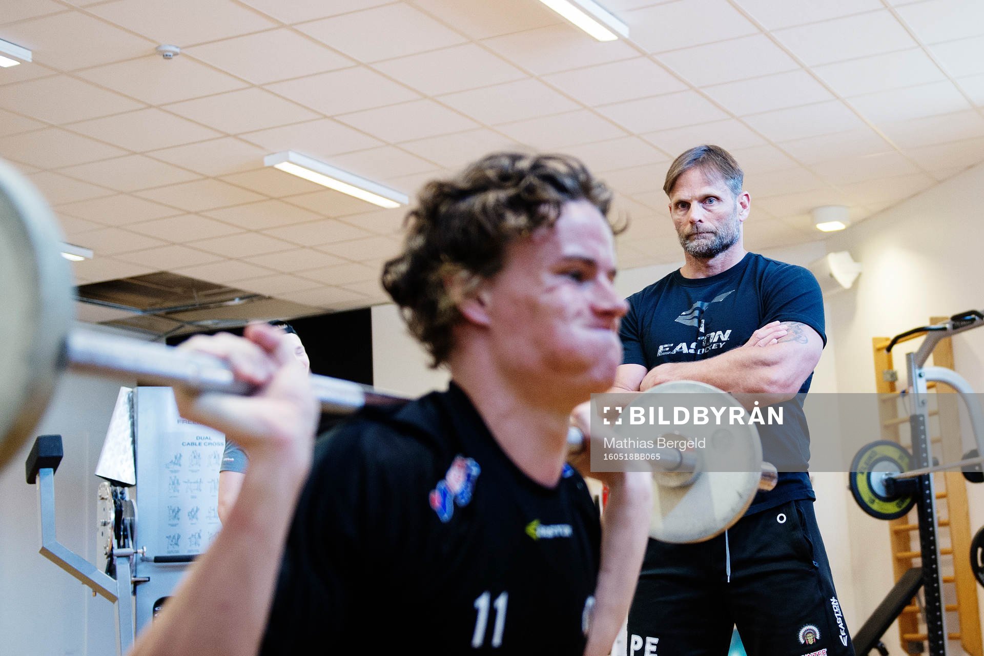 Frölundas fystränare Pär Edlund och Victor Olofsson