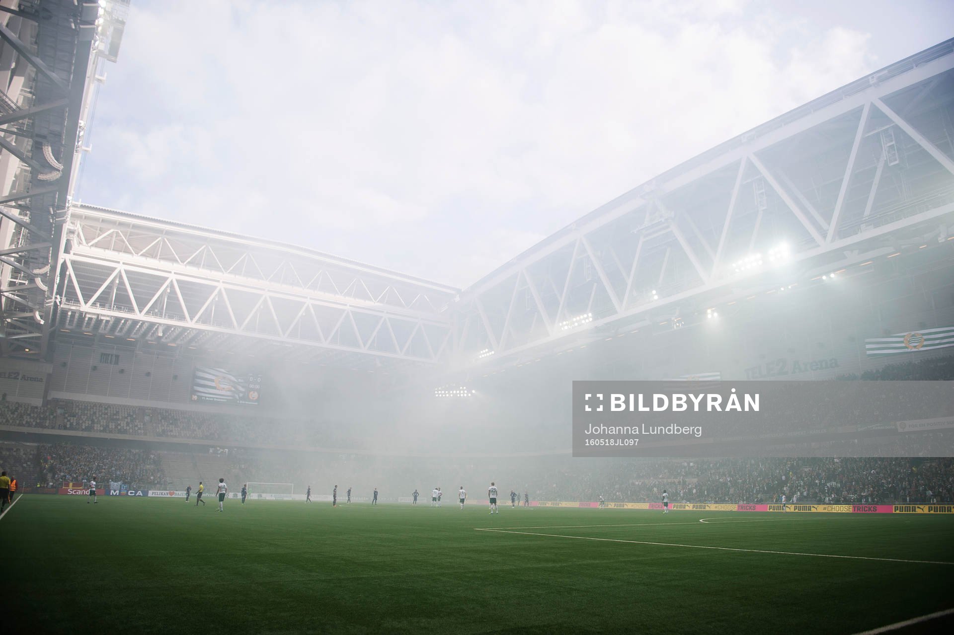 Spelavbrott pga rök på Tele2 arena