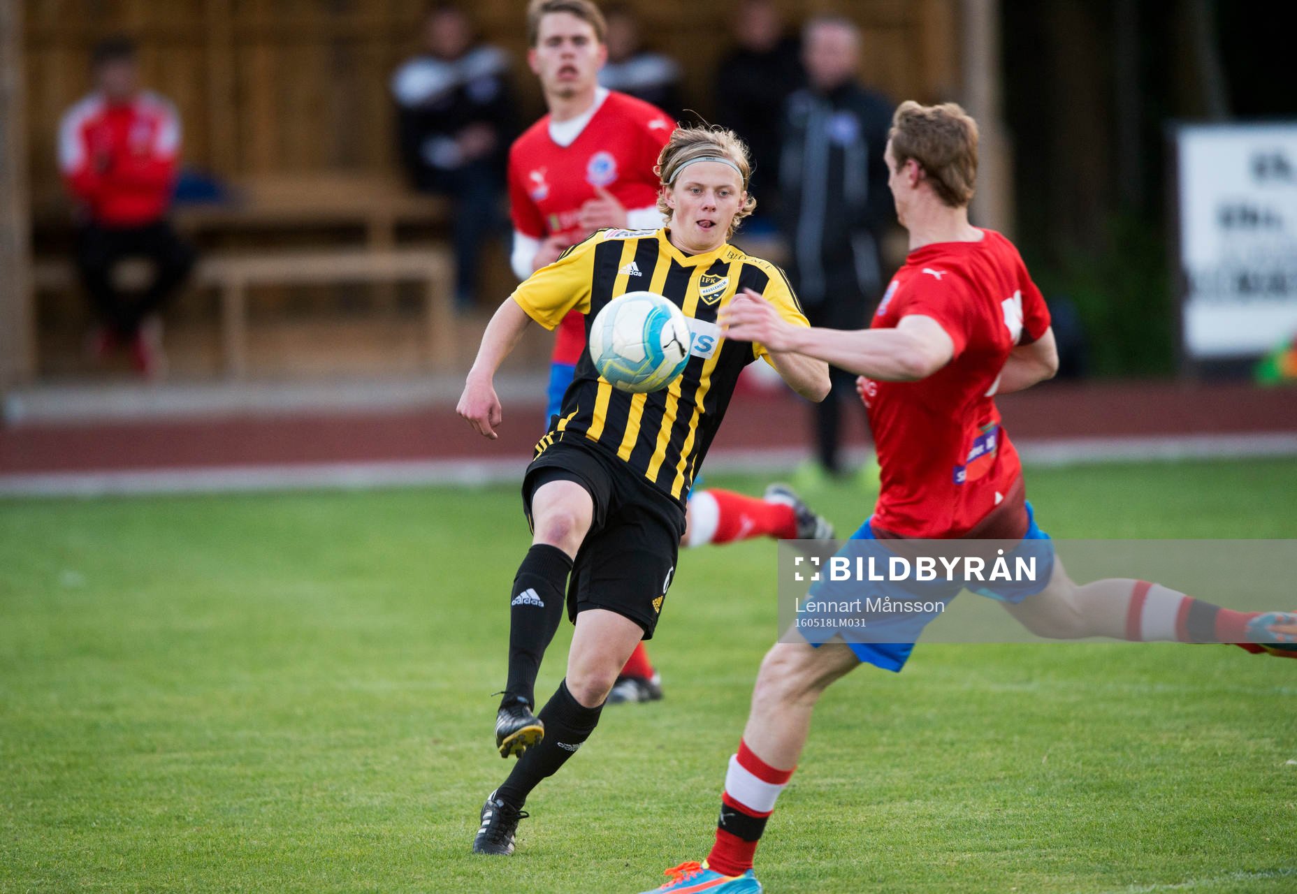  IFK Hässleholms Philip Bengtsson i matchen i DM mellan Staffanstorp och IFK Hässleholm i Staffanstorp 18 maj  2016.