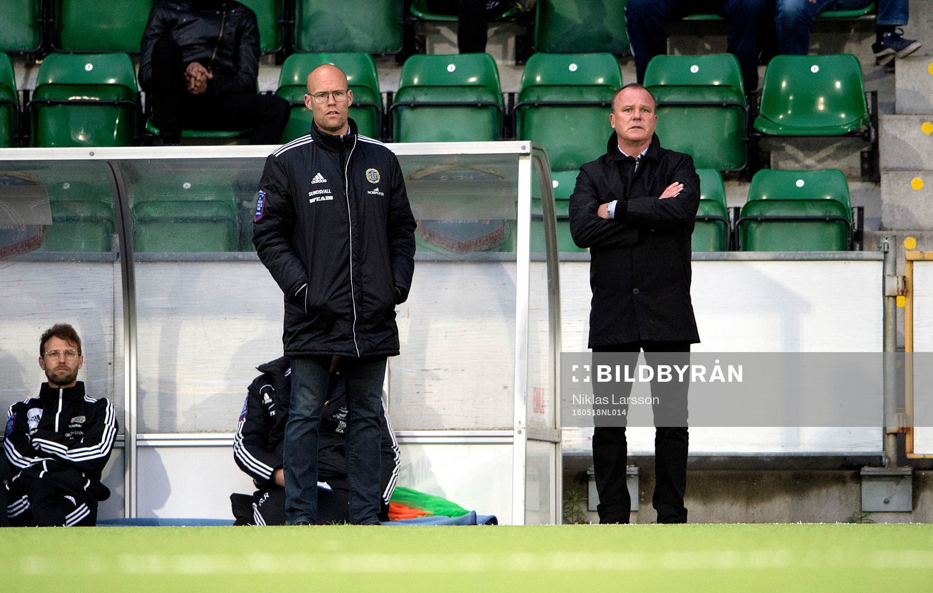Sundsvalls tränare Joel Cedergren och Roger Franzén