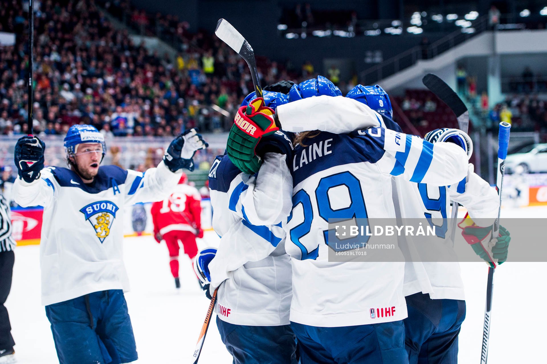 Finlands spelare jublar