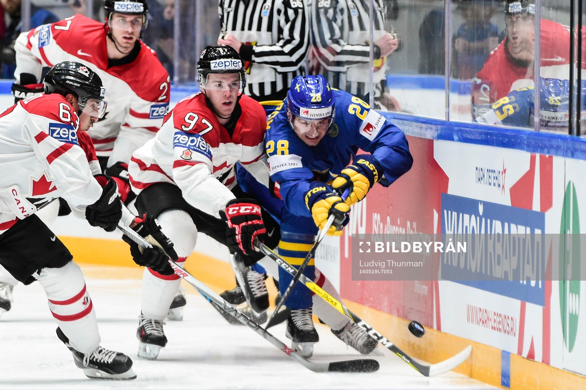 Kanadas Brad Marchand och Connor McDavidmot Sveriges Johan