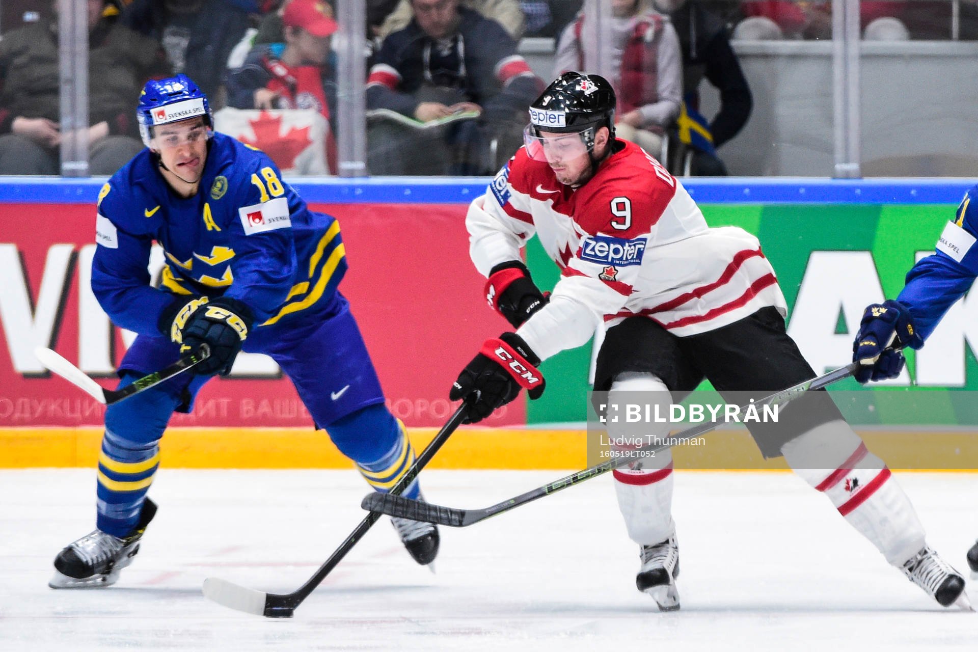 Sveriges Johan Sundström och Kanadas Matt Duchene