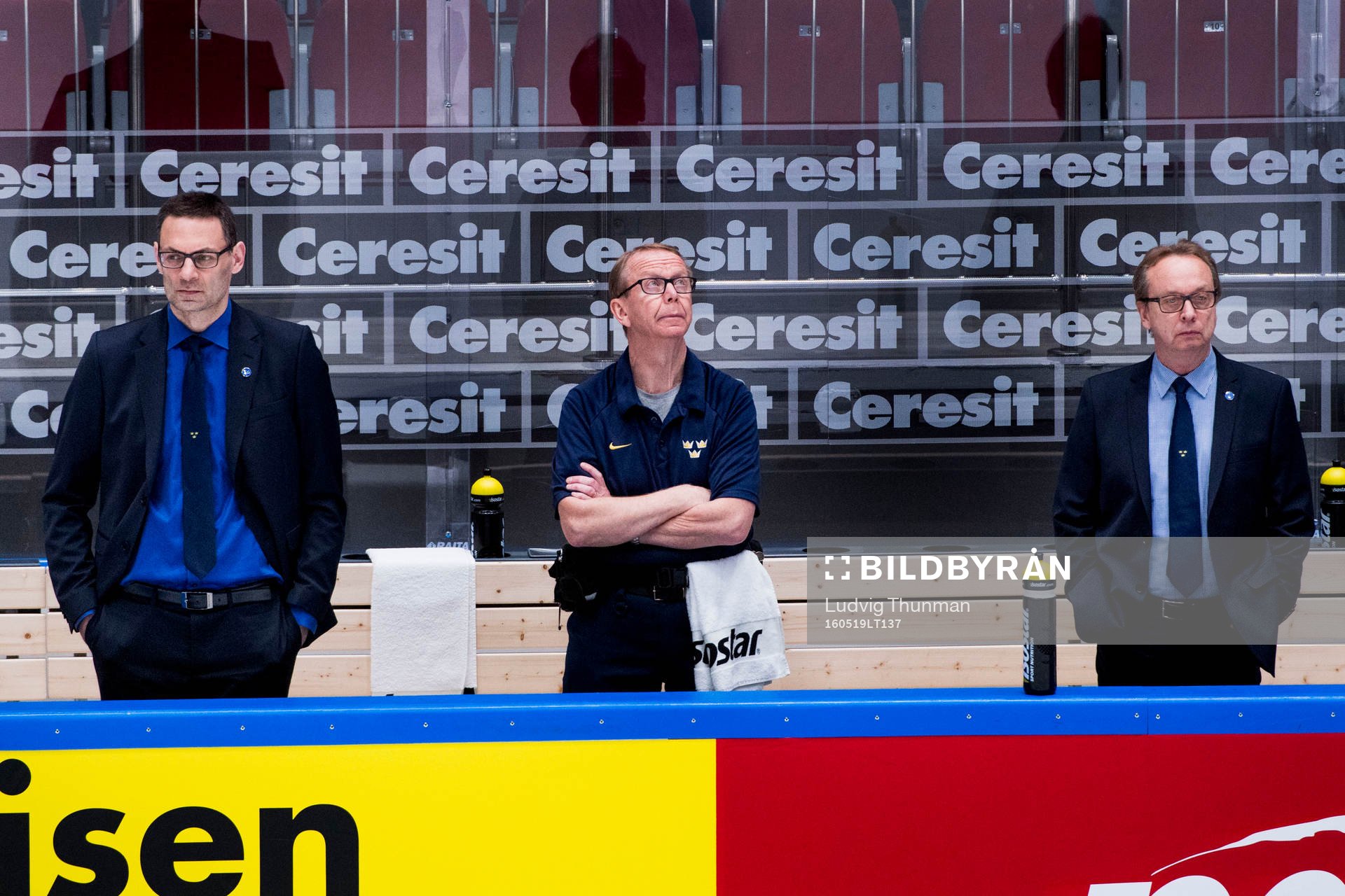 Assisterande tränare Peter Popovic, fysioterapeut Thomas