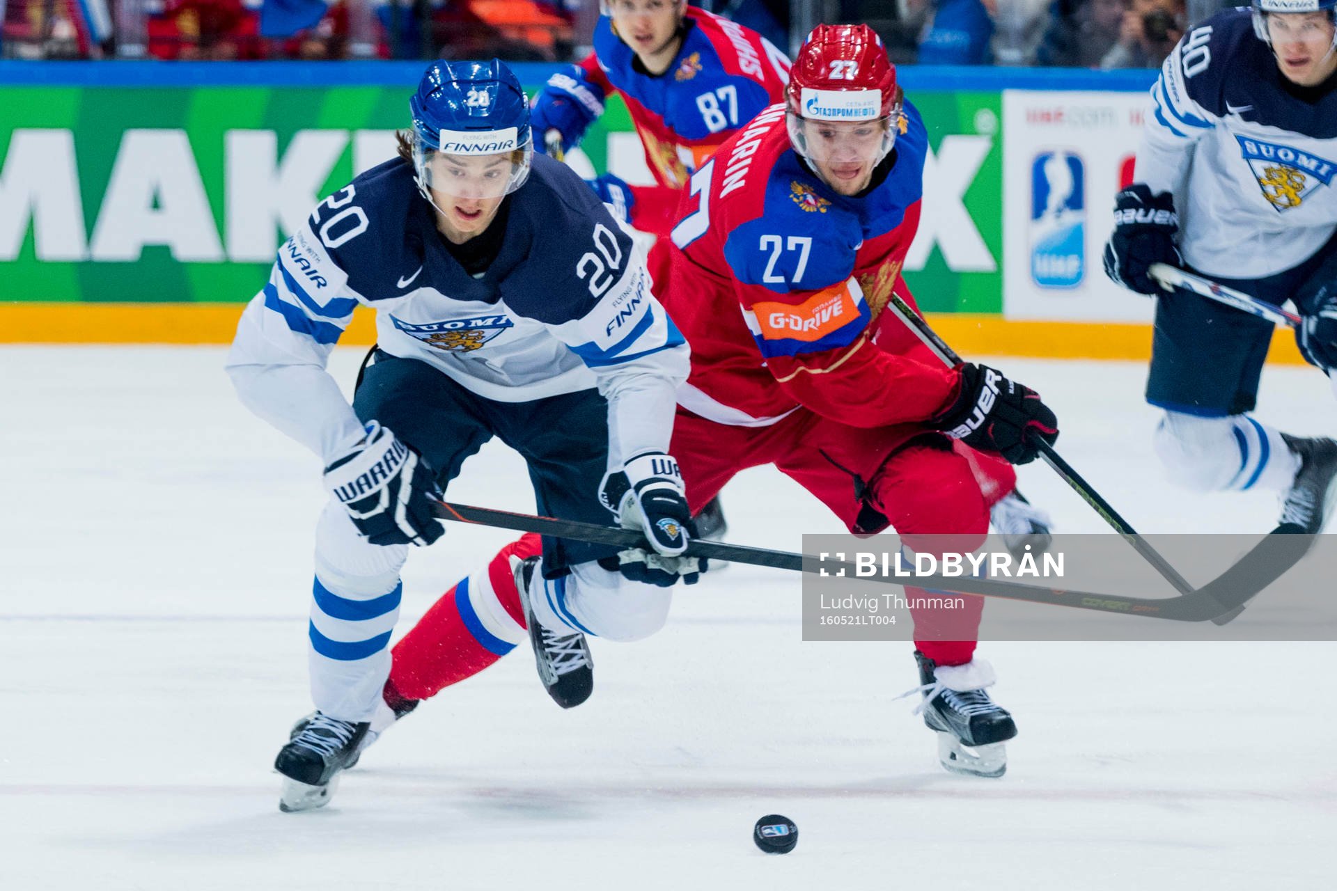 Finlands Sebastian Aho och Rysslands Artemi Panarin