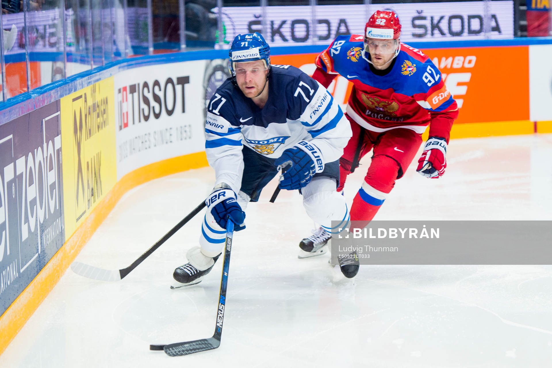 Finlands Leo Komarov och Rysslands Yevgeni Kuznetsov