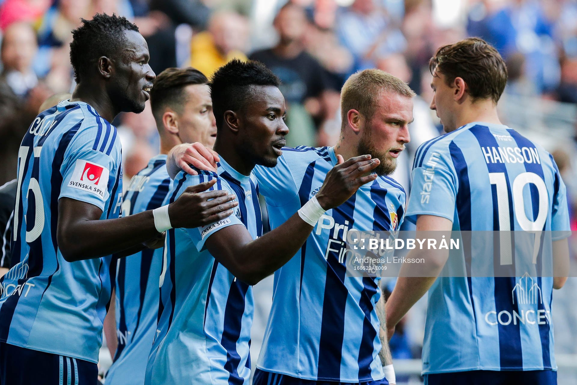 Djurgårdens Omar Colley , Sam Johnson, Marcus Hansson  och