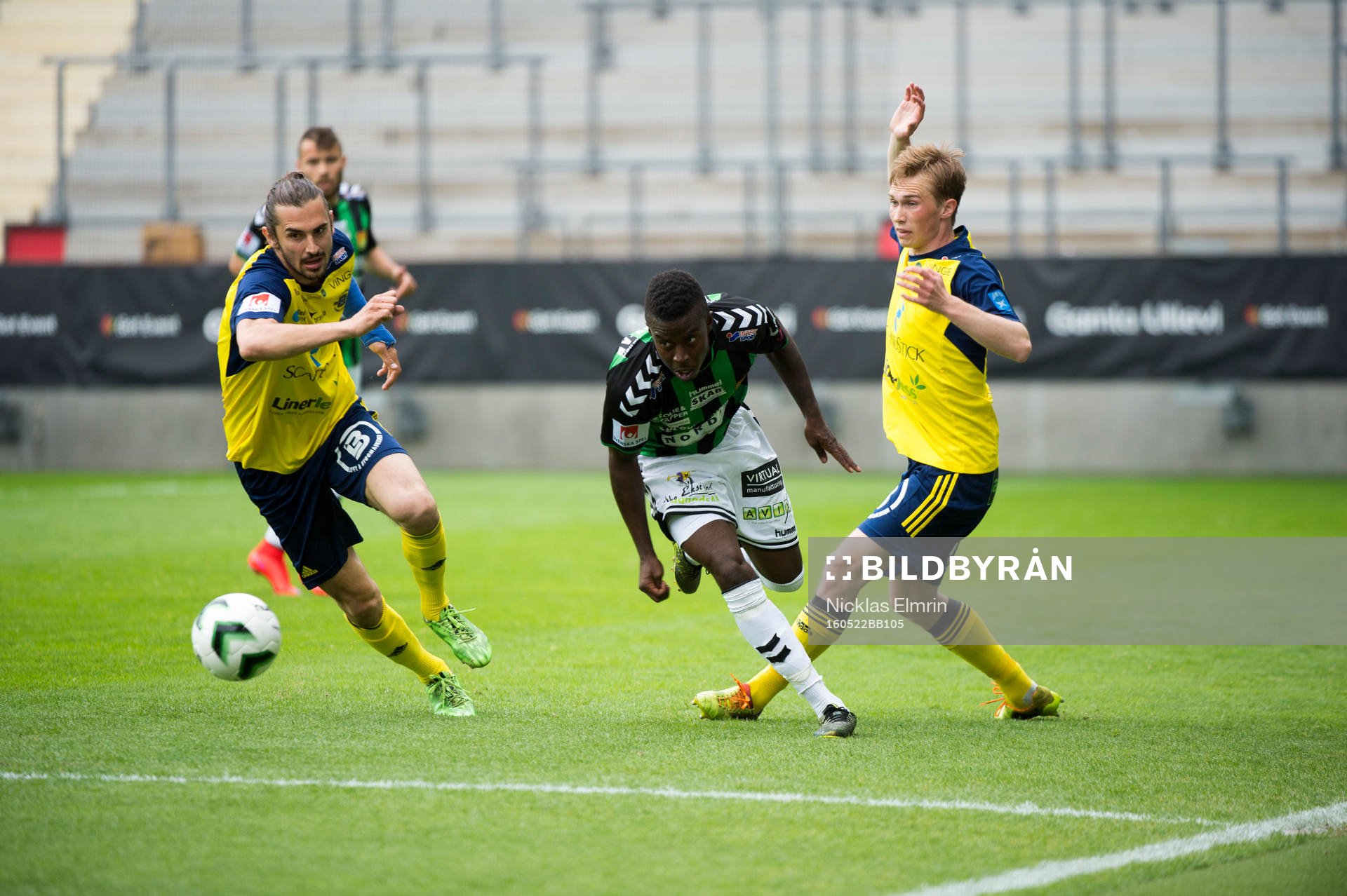 Patrick Dyrestam GAIS Kieron Cadogan och Albin Nilsson l  i