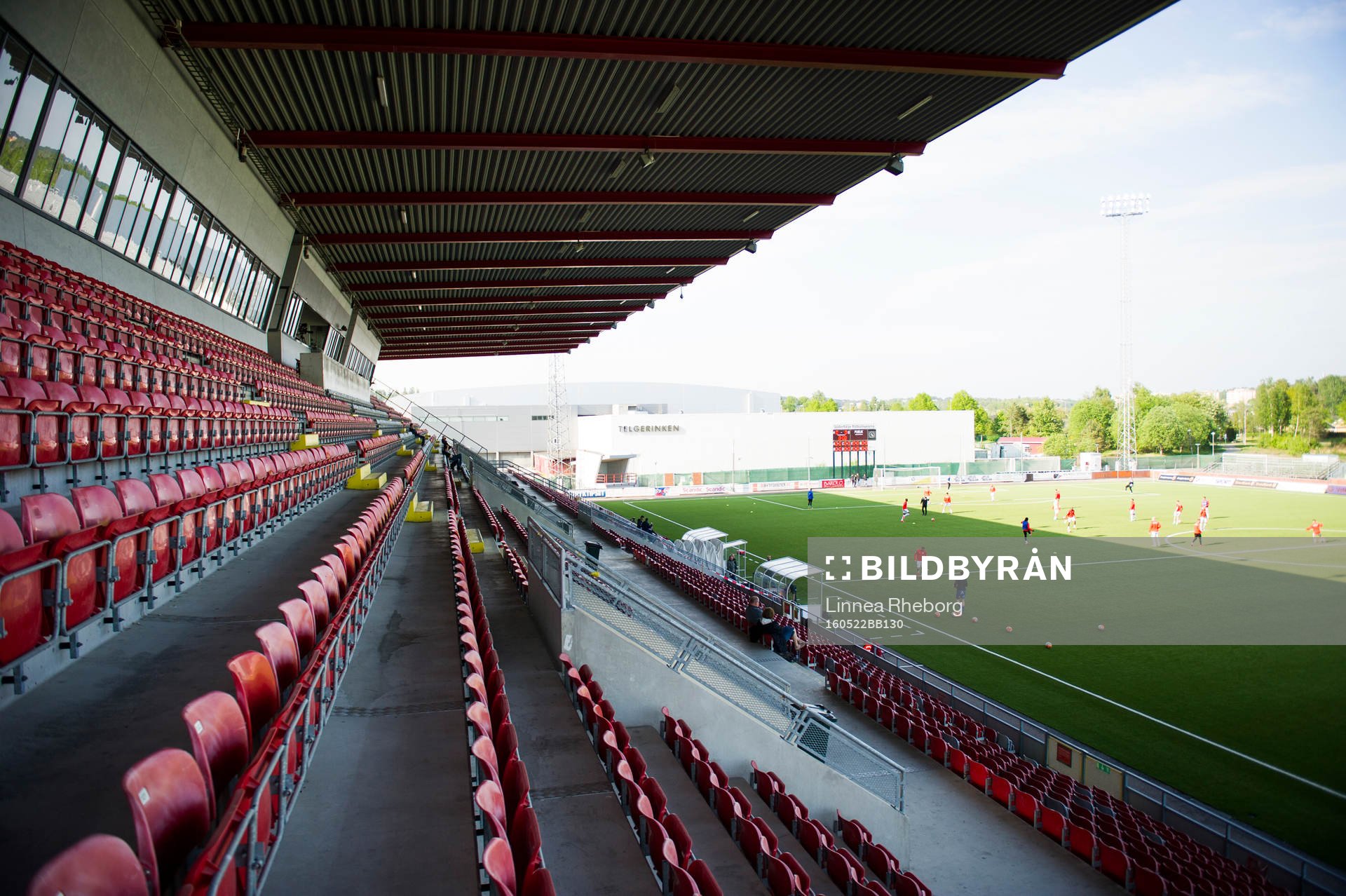 Interiör av Södertälje Fotbollsarena