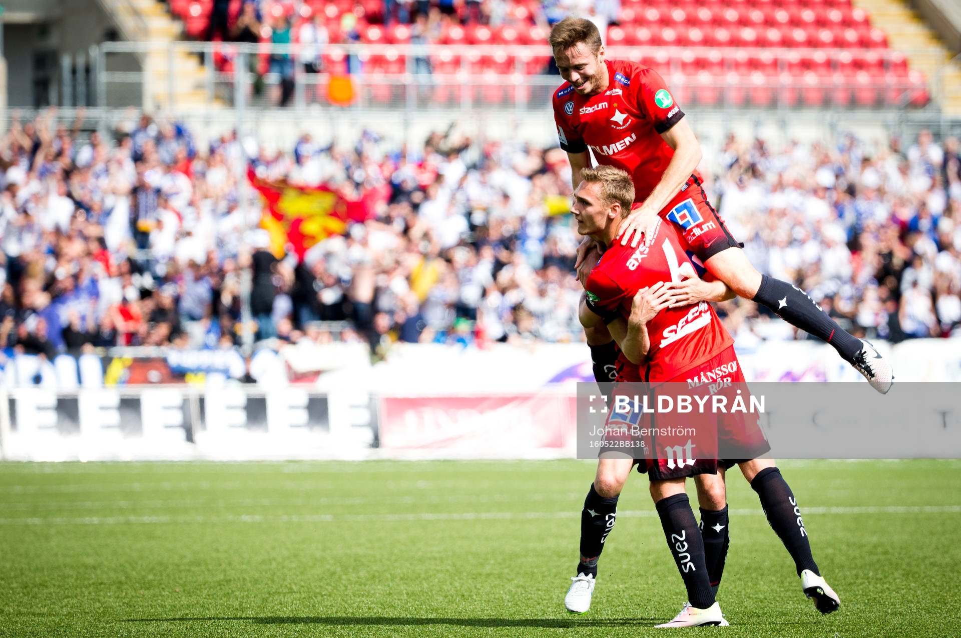 Norrköpings Emir Kujovic gör 2-1 och på bilden jublar
