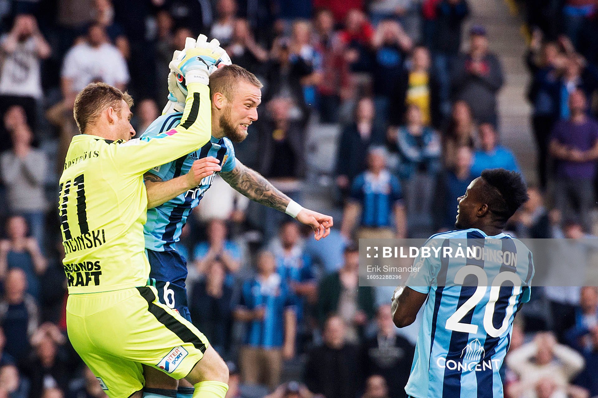 Helsingborgs målvakt Tomer Chencinski och Djurgårdens