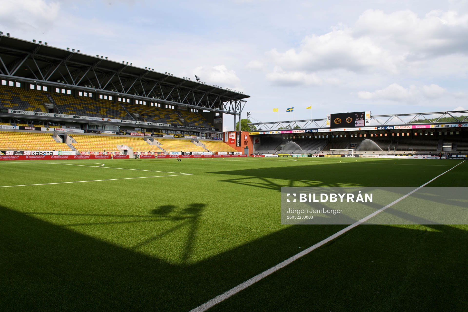 Interiör på Borås arena innan fotbollsmatchen i