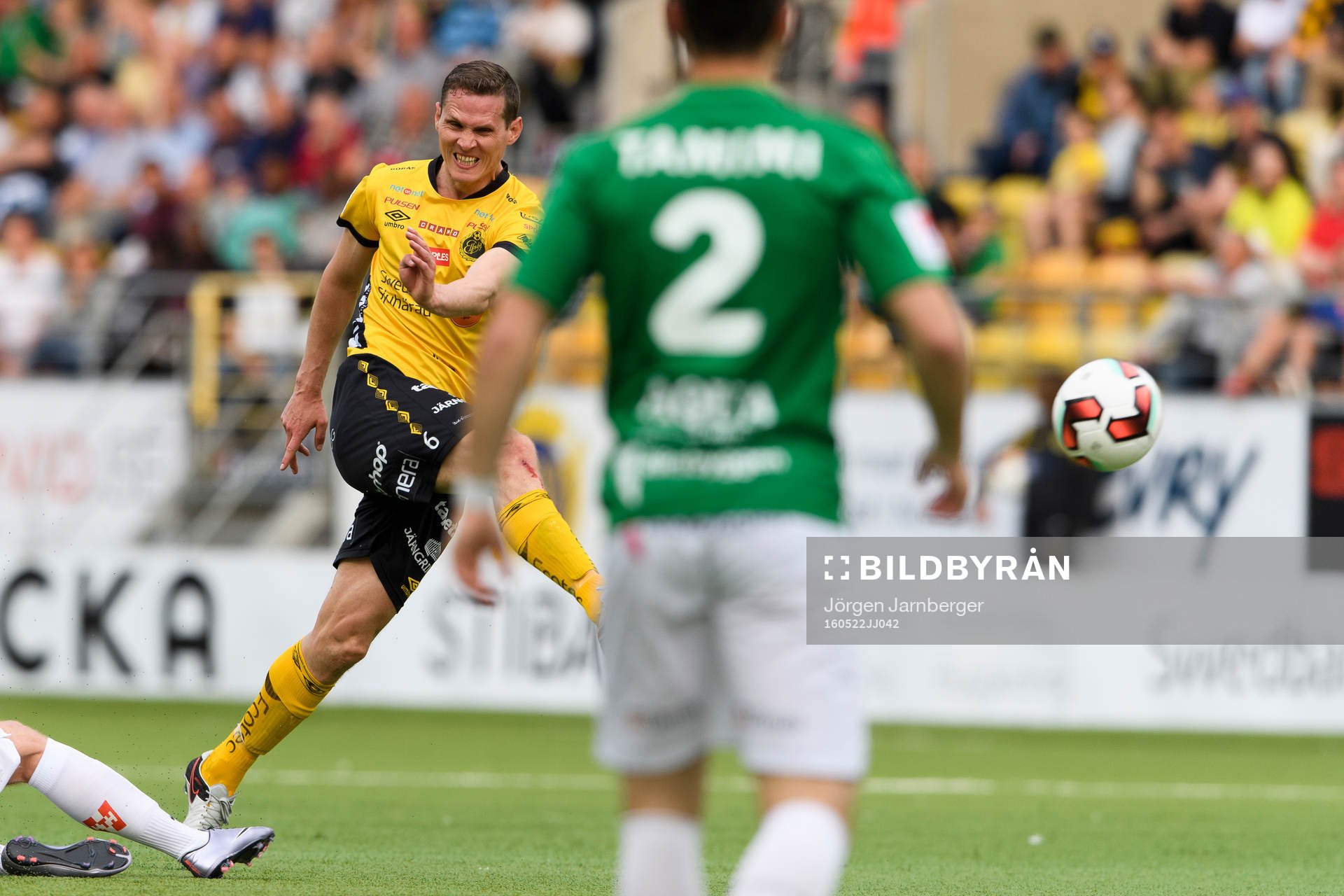Elfsborgs Jon Jönsson under fotbollsmatchen i Allsvenskan mellan Elfsborg och Jönköping den 22 maj 2016 i BORÅS.