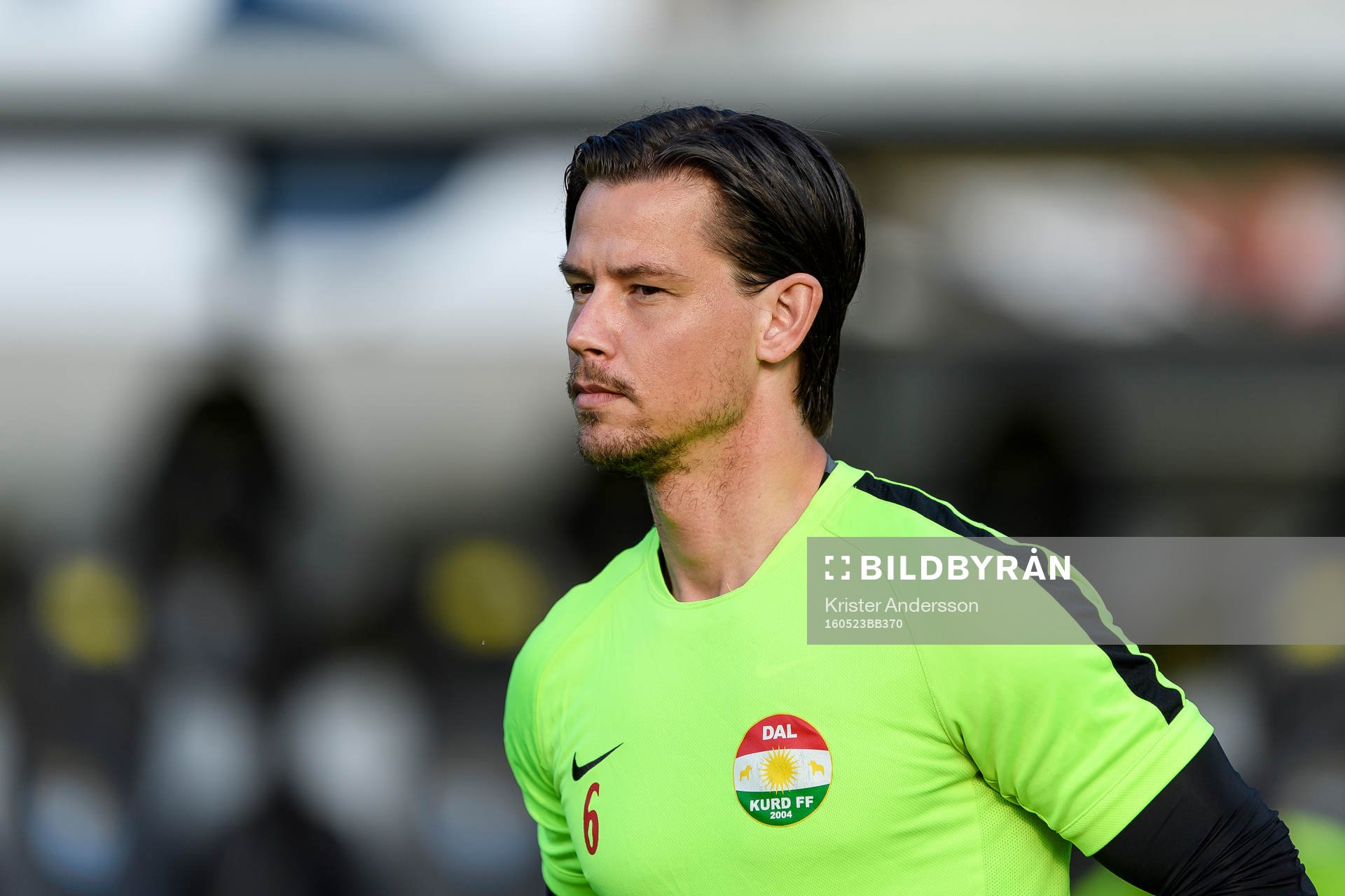 Dalkurds Dusan Djuric före fotbollsmatchen i Superettan