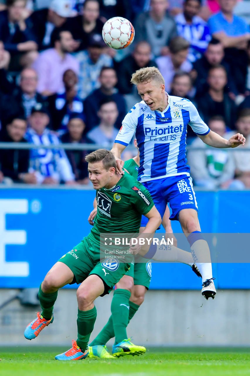 Hammarbys Erik Israelsson och IFK Göteborgs Hjörtur