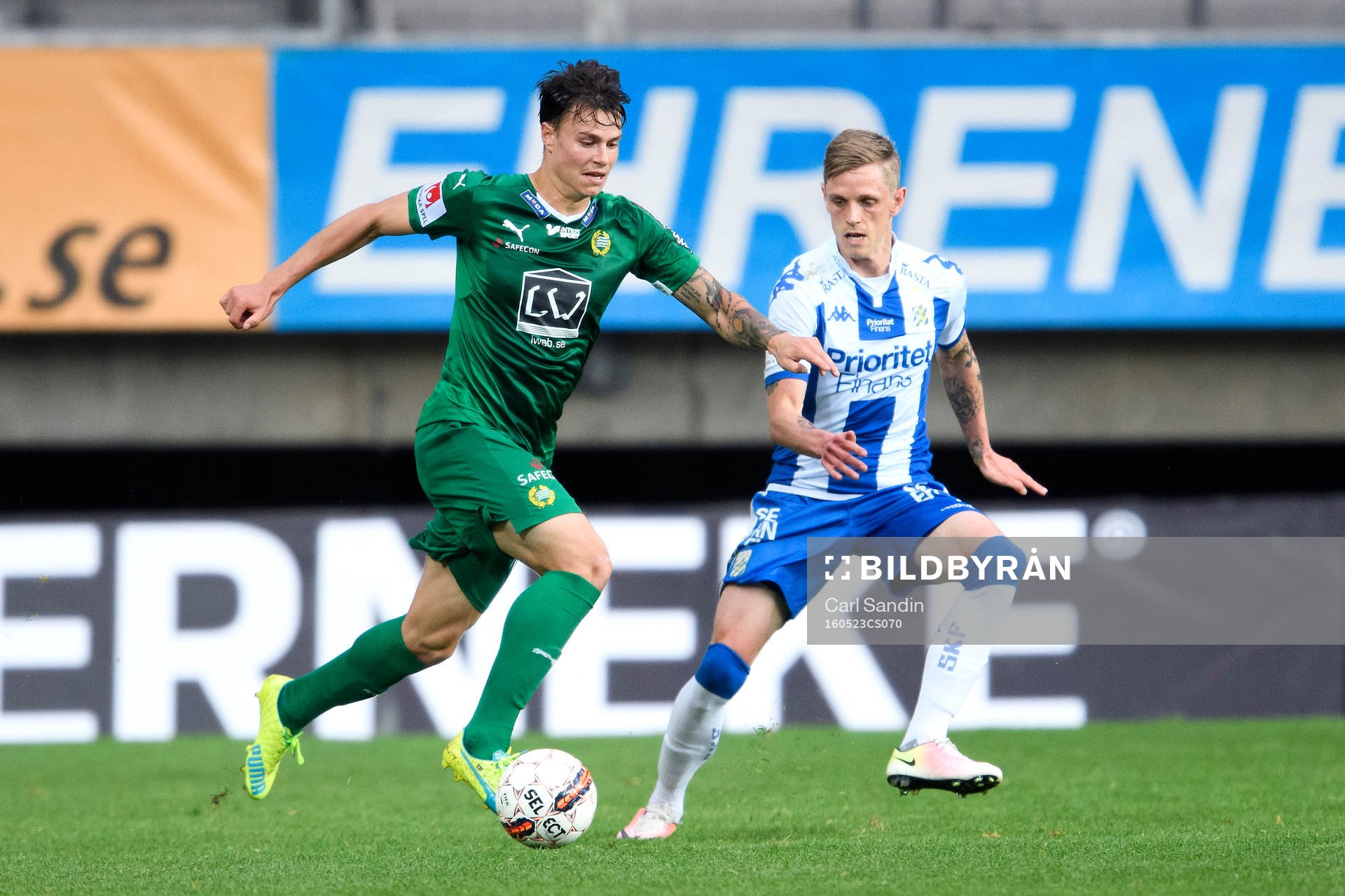 Hammarbys Melker Hallberg och IFK Göteborgs Sören Rieks