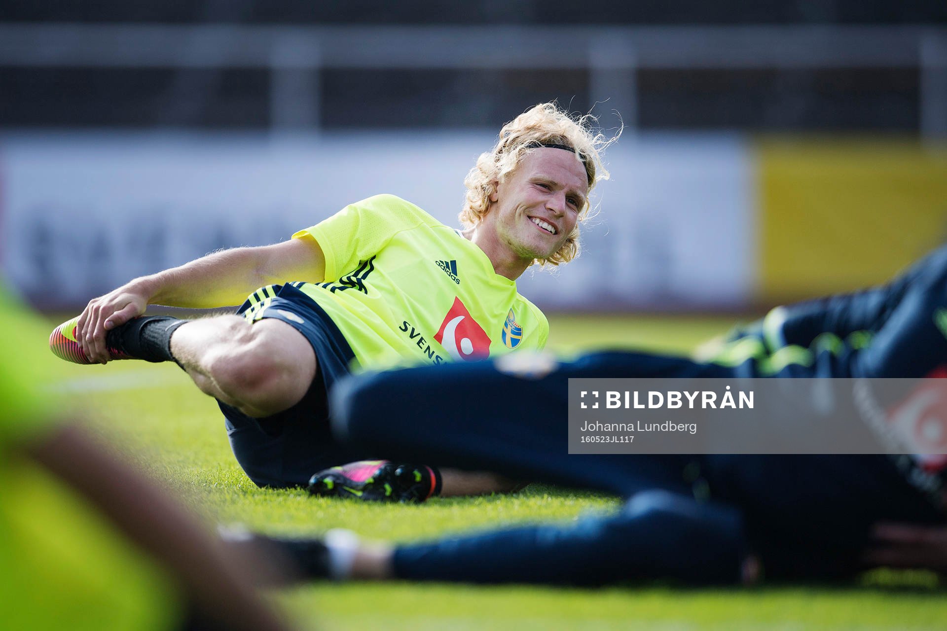 Sveriges Oscar Hiljemark under Sveriges fotbollslandslags träning den 23 maj 2016 i Stockholm. 
