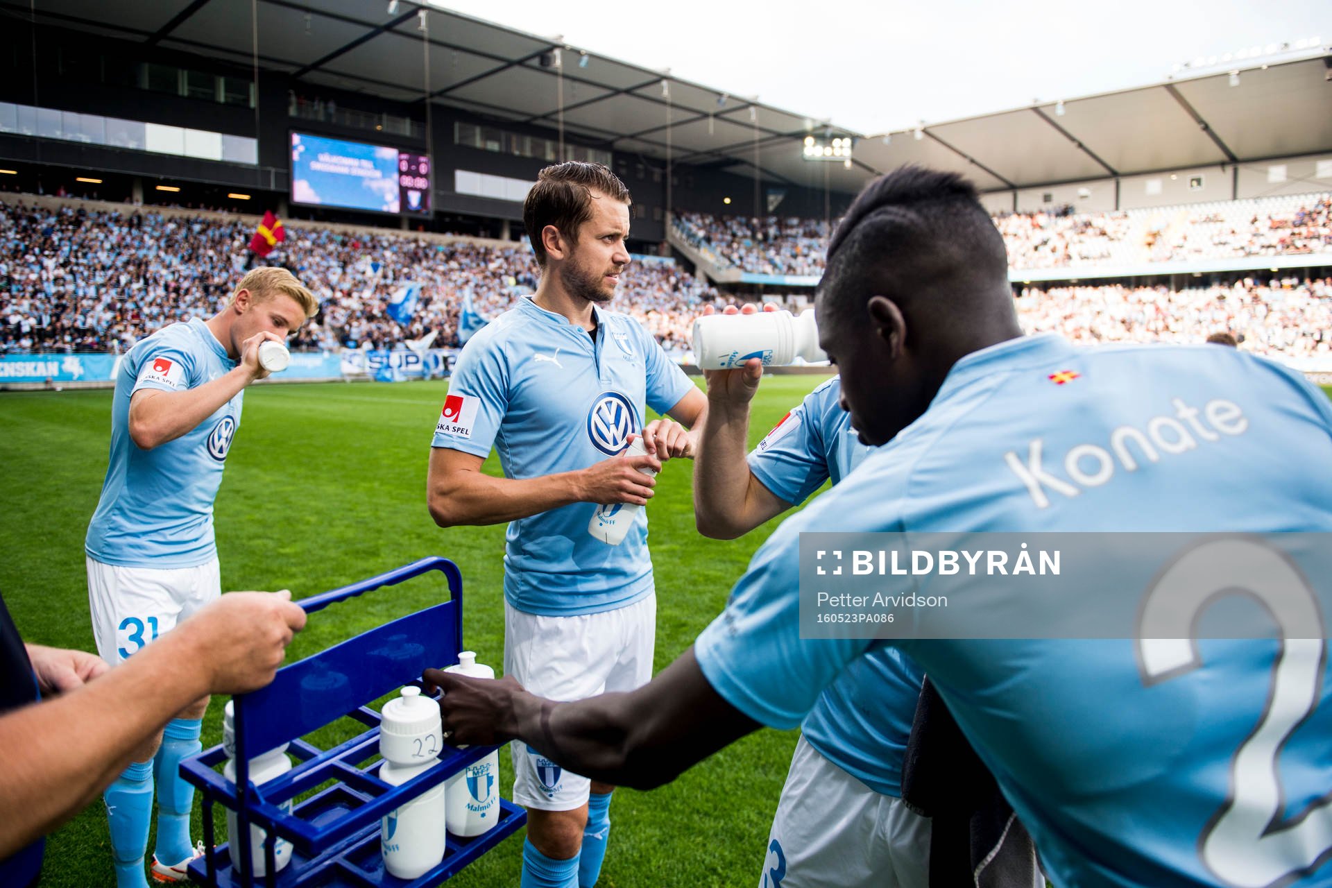 Malmö FFs Franz Brorsson, Kari Arnason och Pa Konate