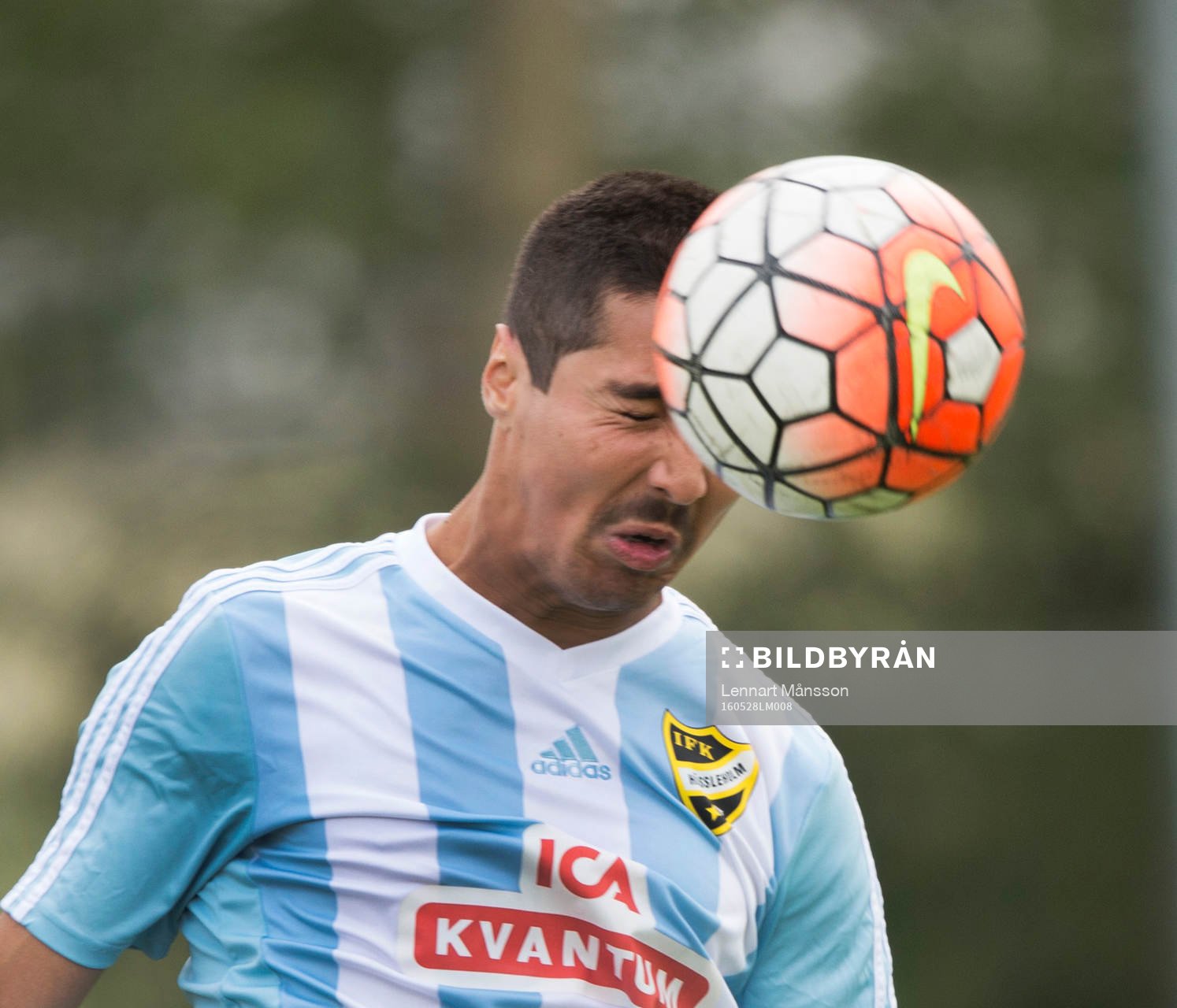 IFK Hässleholms Diego Delgado i matchen i division 2 mellan Torn och IFK Hässleholm 28 maj  2016.