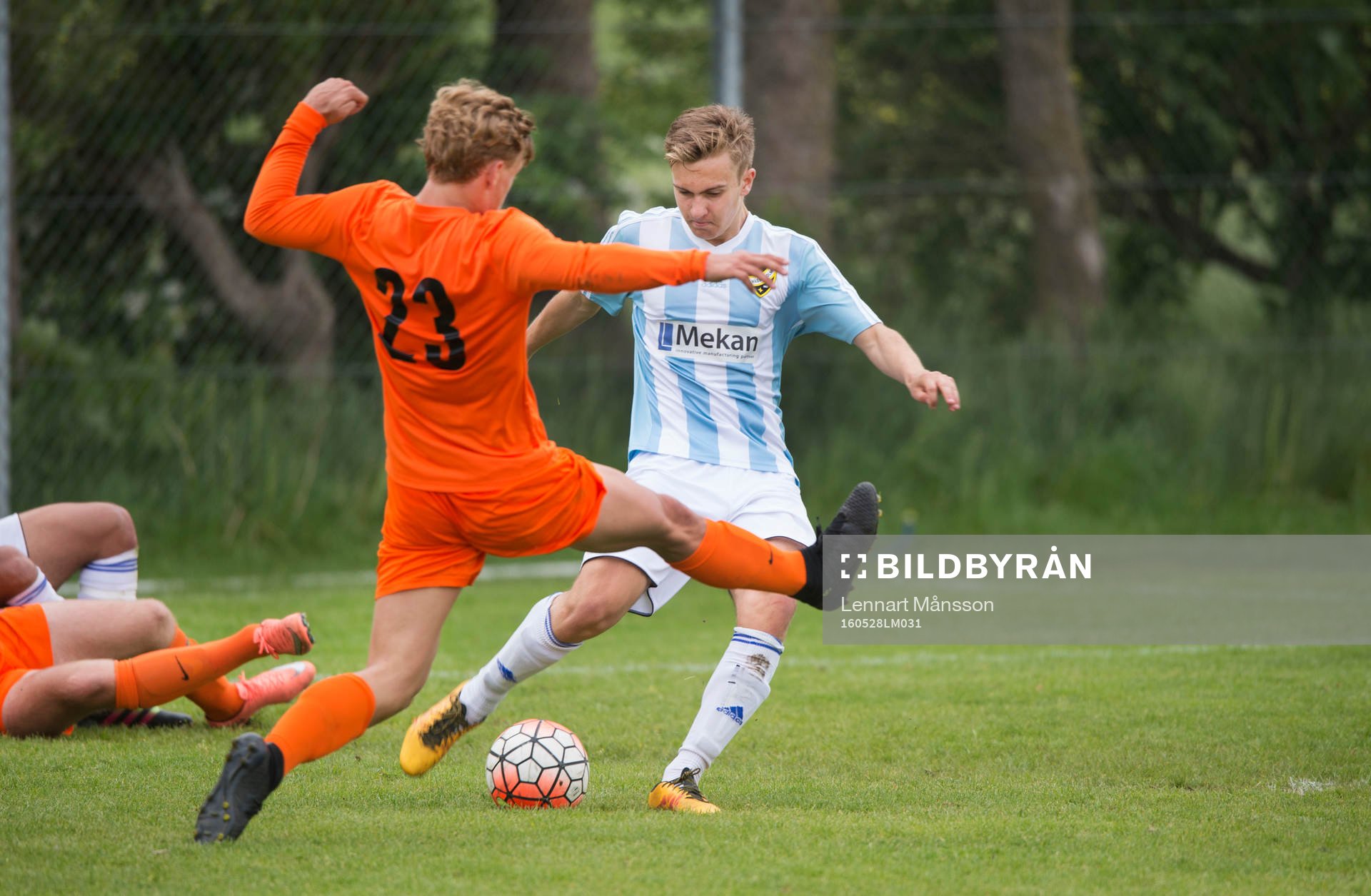 IFK Hässleholms Erik Åberg i matchen i division 2 mellan