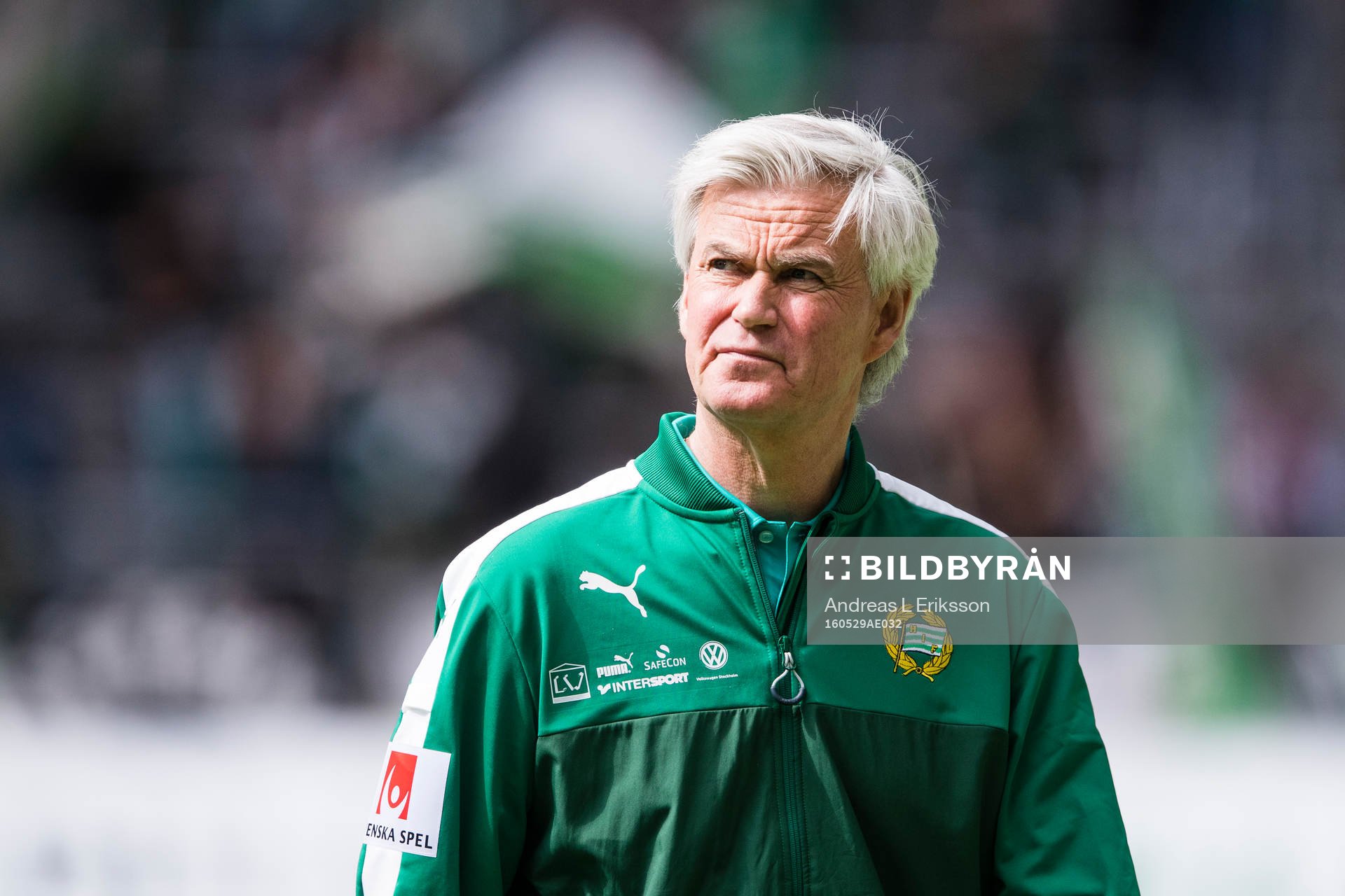 Hammarbys tränare Nanne Bergstrand under fotbollsmatchen i Allsvenskan mellan Hammarby och Gefle den 29 maj 2016 i Stockholm. 