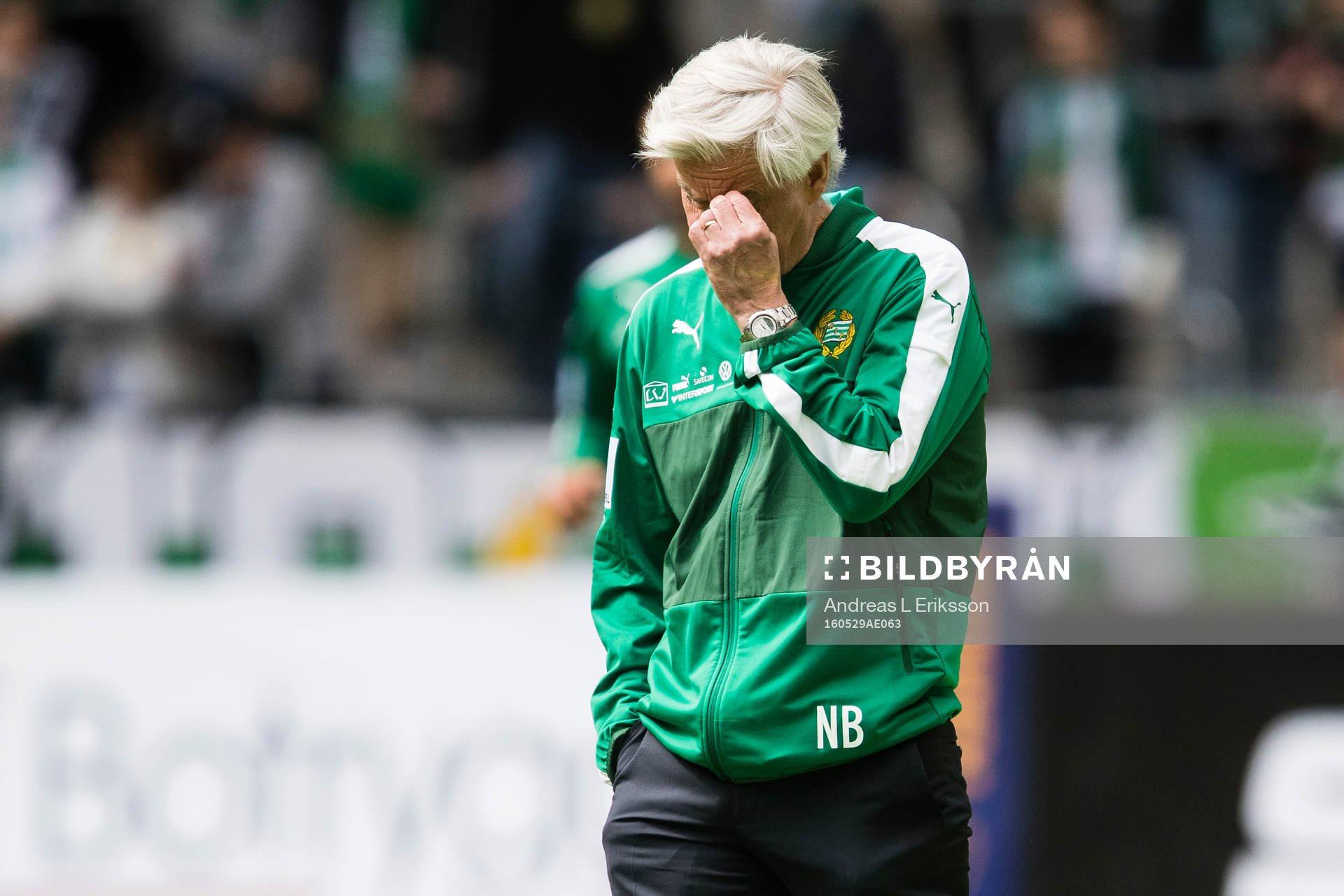 Hammarbys tränare Nanne Bergstrand innan fotbollsmatchen i