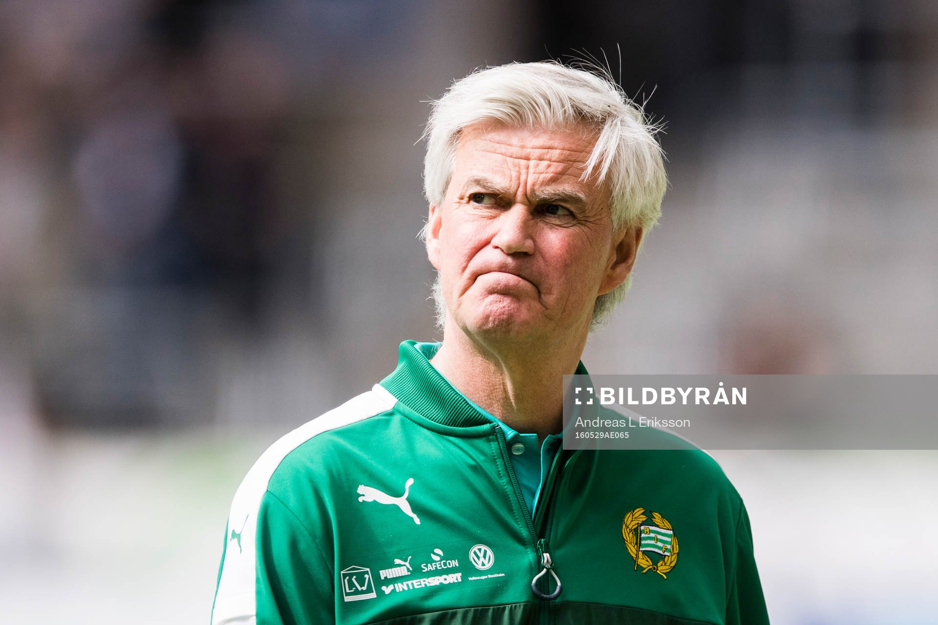 Hammarbys tränare Nanne Bergstrand innan fotbollsmatchen i
