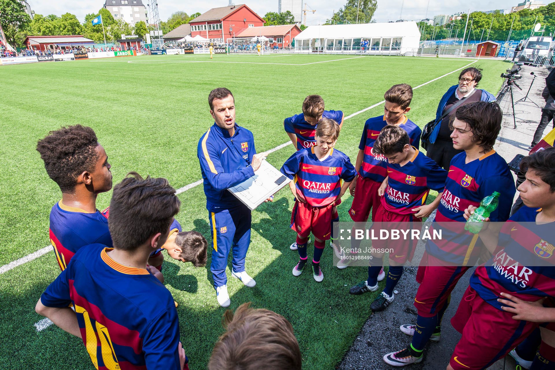 Barcelonas spelare och ledare i paus