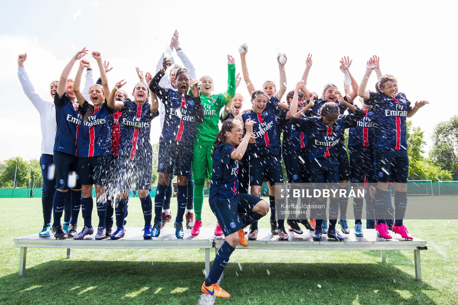 Paris Saint-Germain spelare jublar