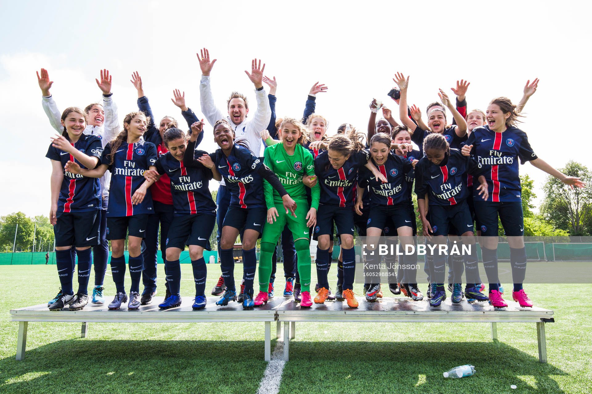Paris Saint-Germain spelare jublar