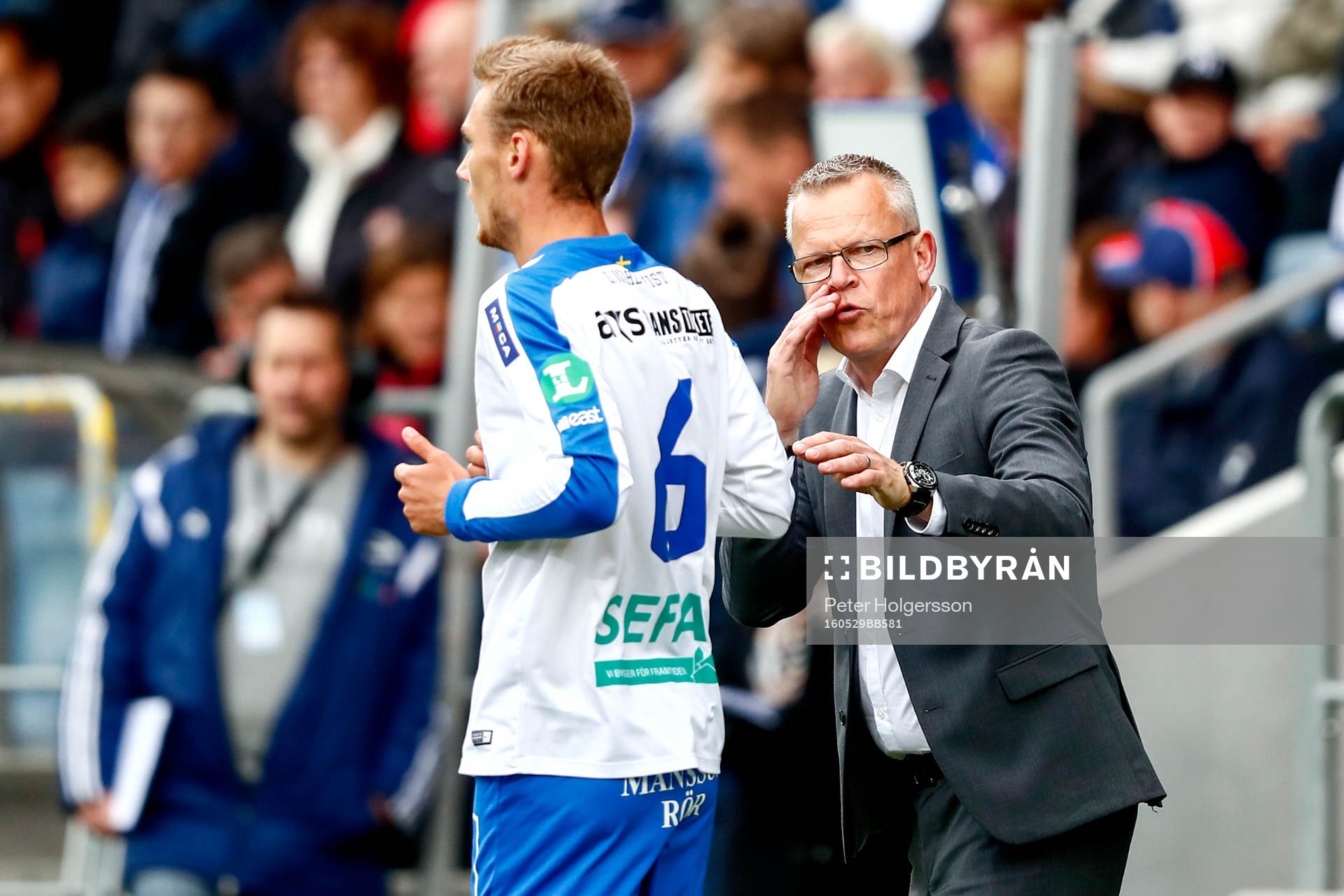 Norrköpings manager Janne Andersson ger Linus Wahlqvist