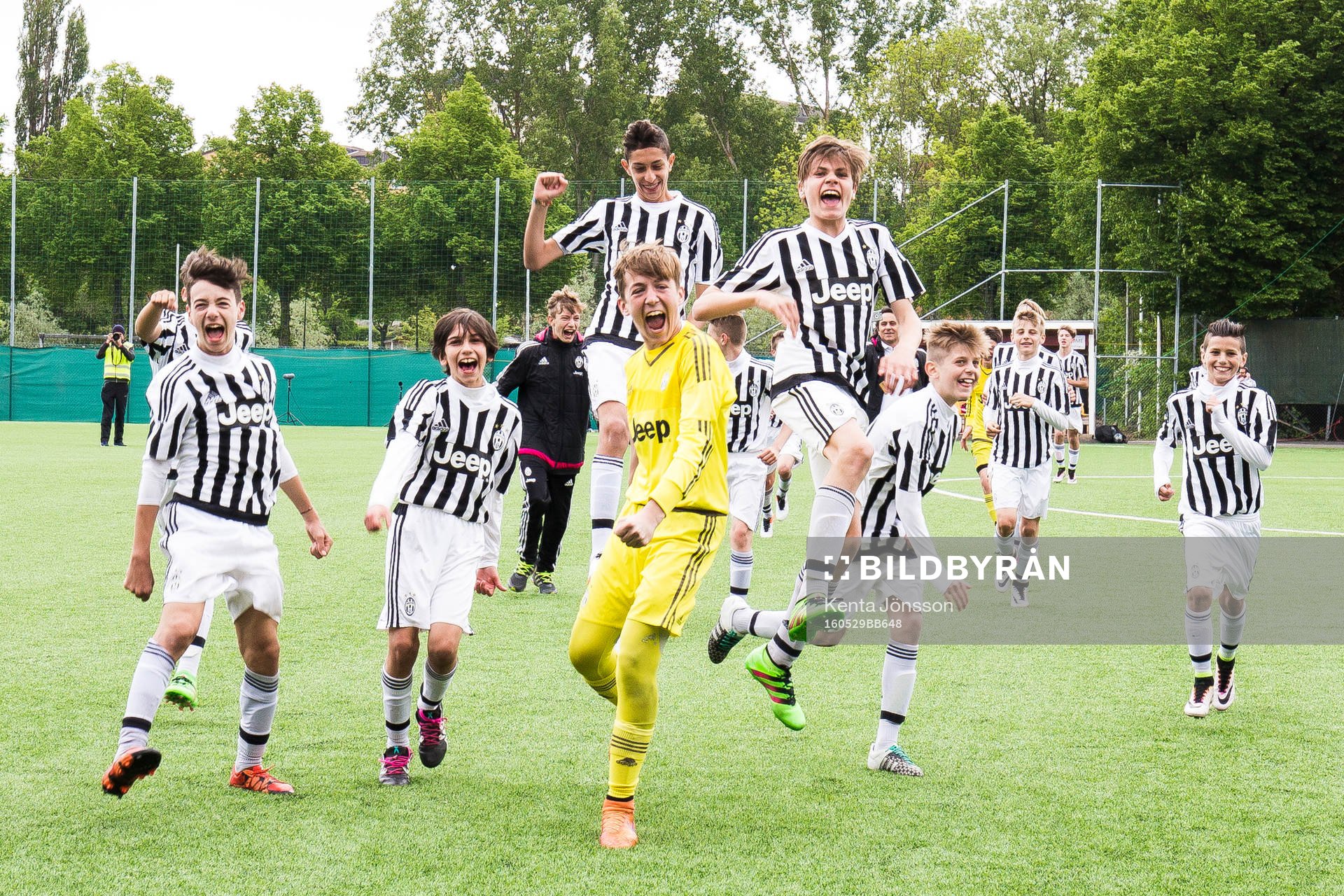 Juventus spelare jublar