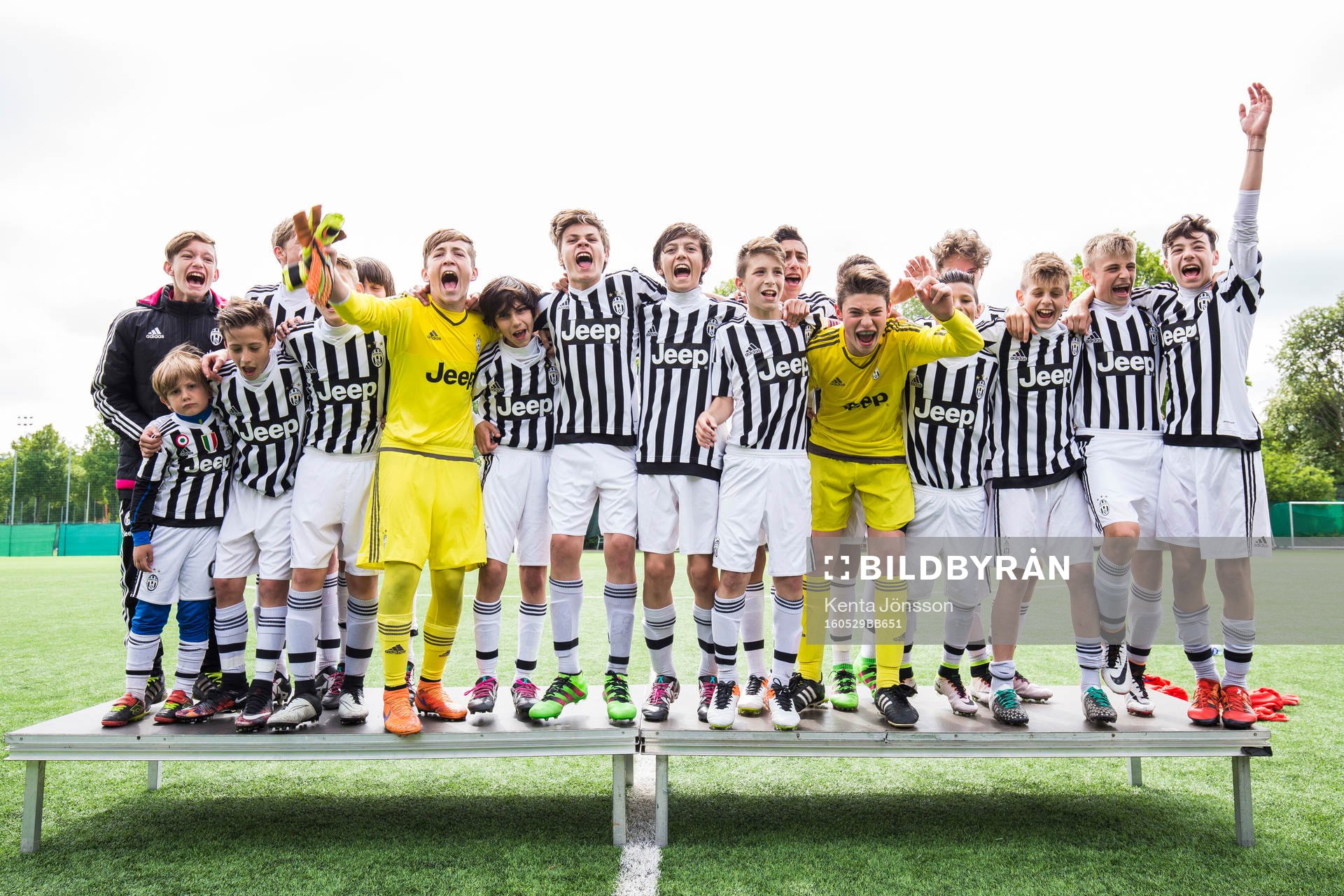 Juventus spelare jublar