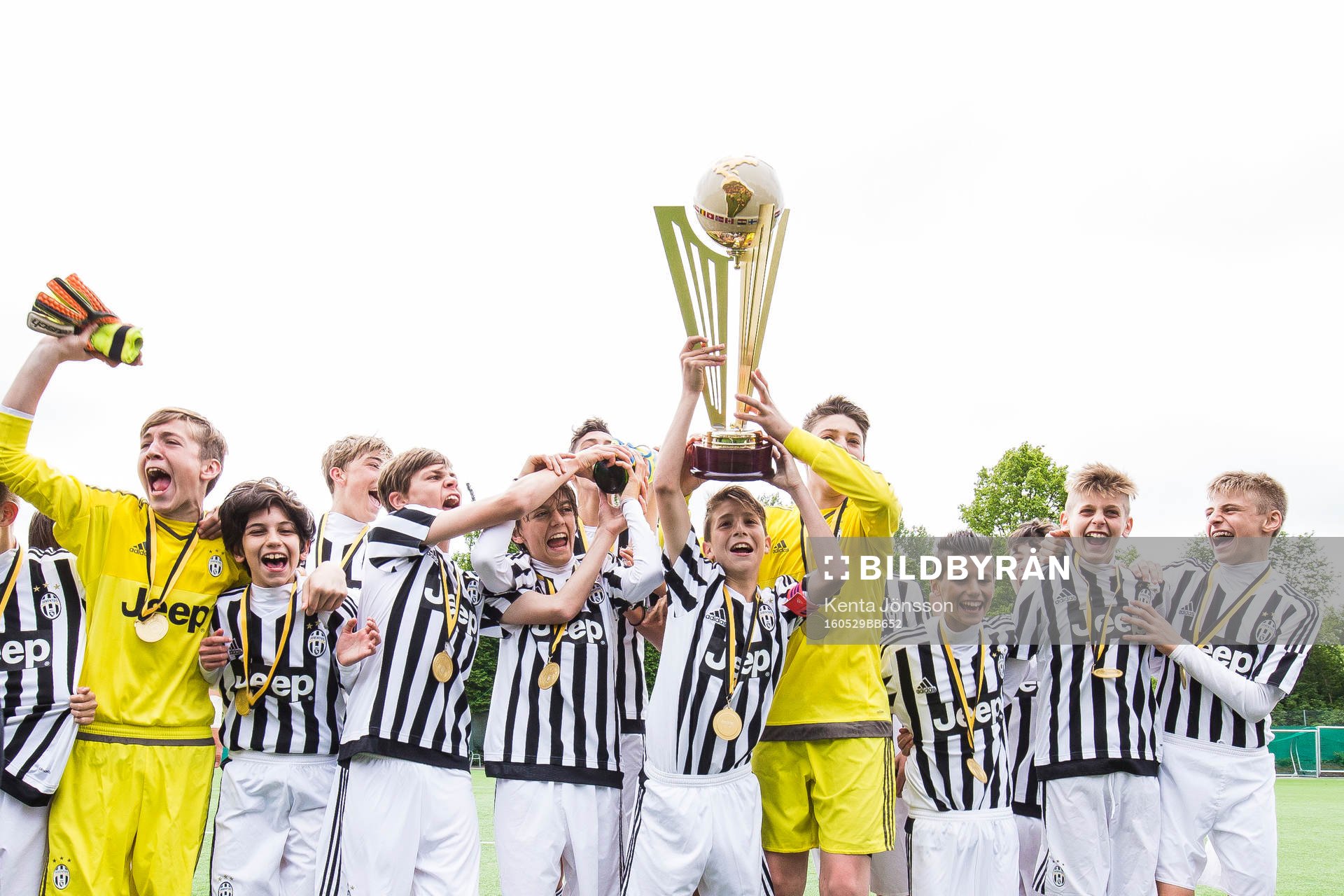 Juventus spelare jublar