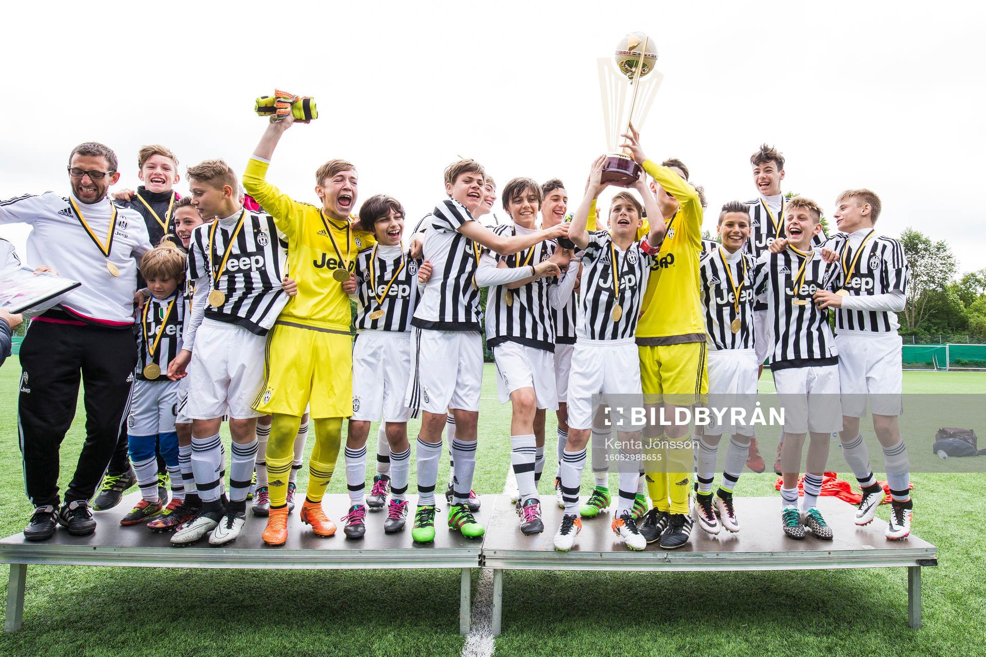 Juventus spelare jublar