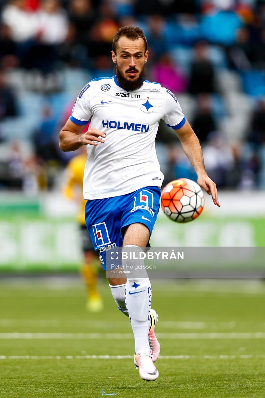 Norrköpings Emir Kujovic under fotbollsmatchen i Allsvenskan mellan Norrköping och Elfsborg den 29 maj 2016 i Norrköping.