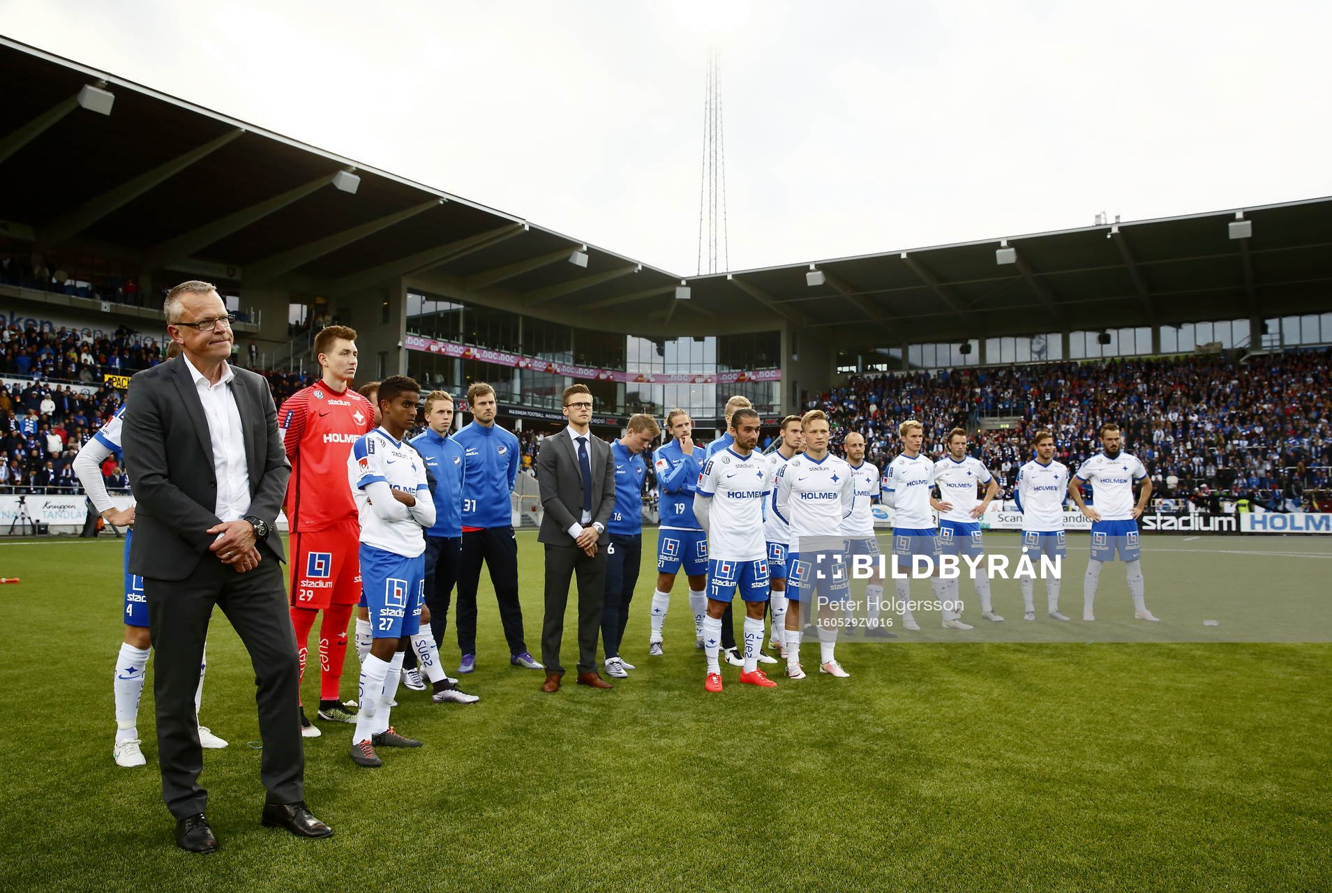 Norrköpings tränare Jan Andersson med spelarna