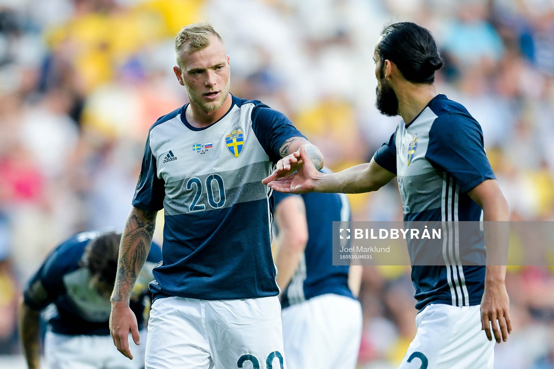 Sveriges John Guidetti och Erkan Zengin