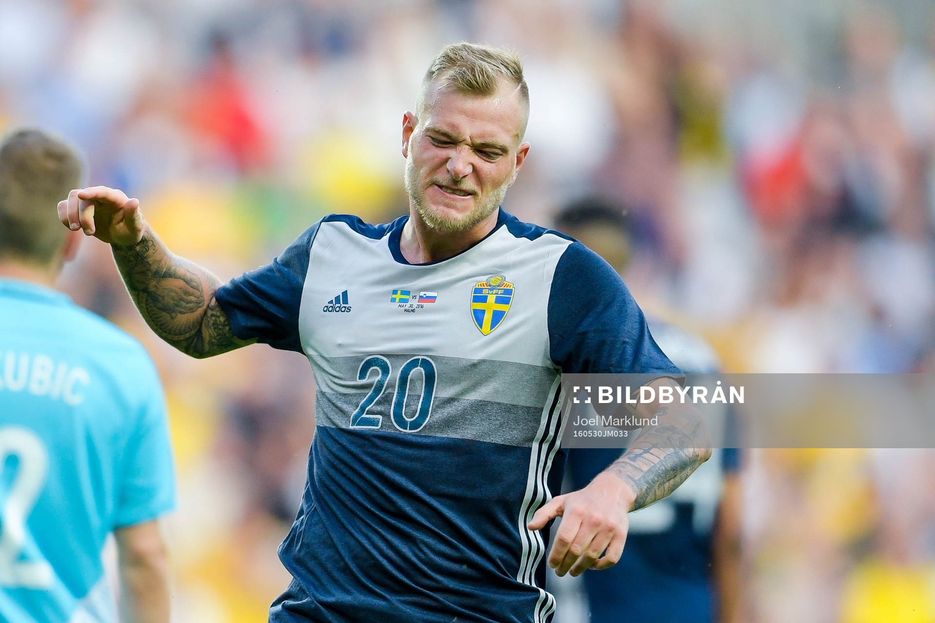 Sveriges John Guidetti reagerar